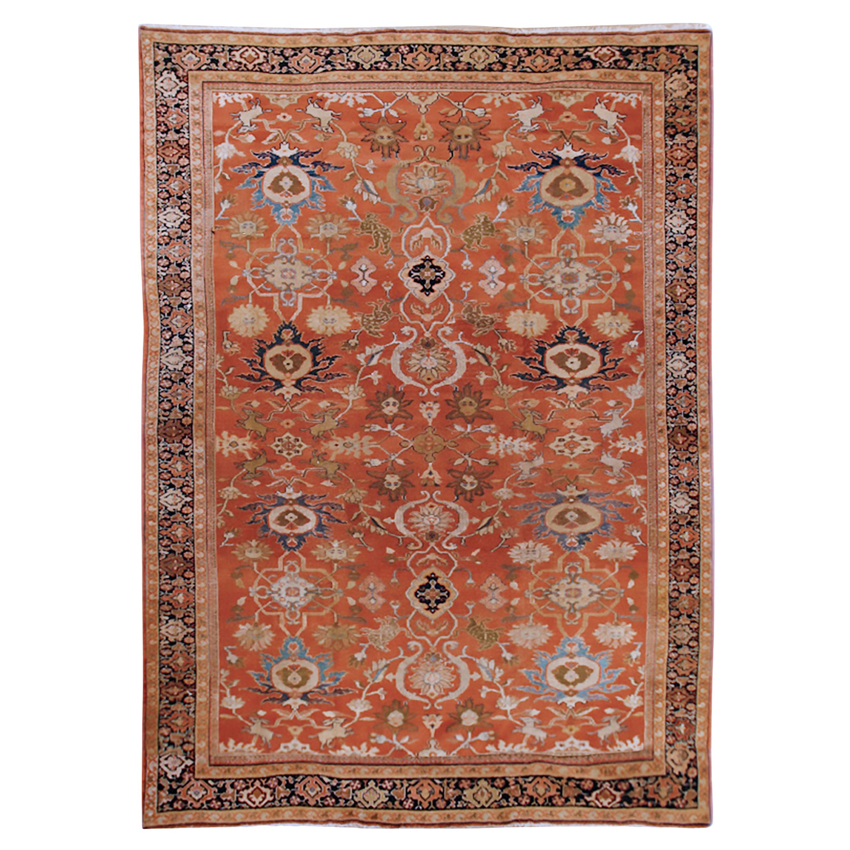 Antique Persian Rust Ziegler Sultanabad Rug, circa 1880  8'5x11'10