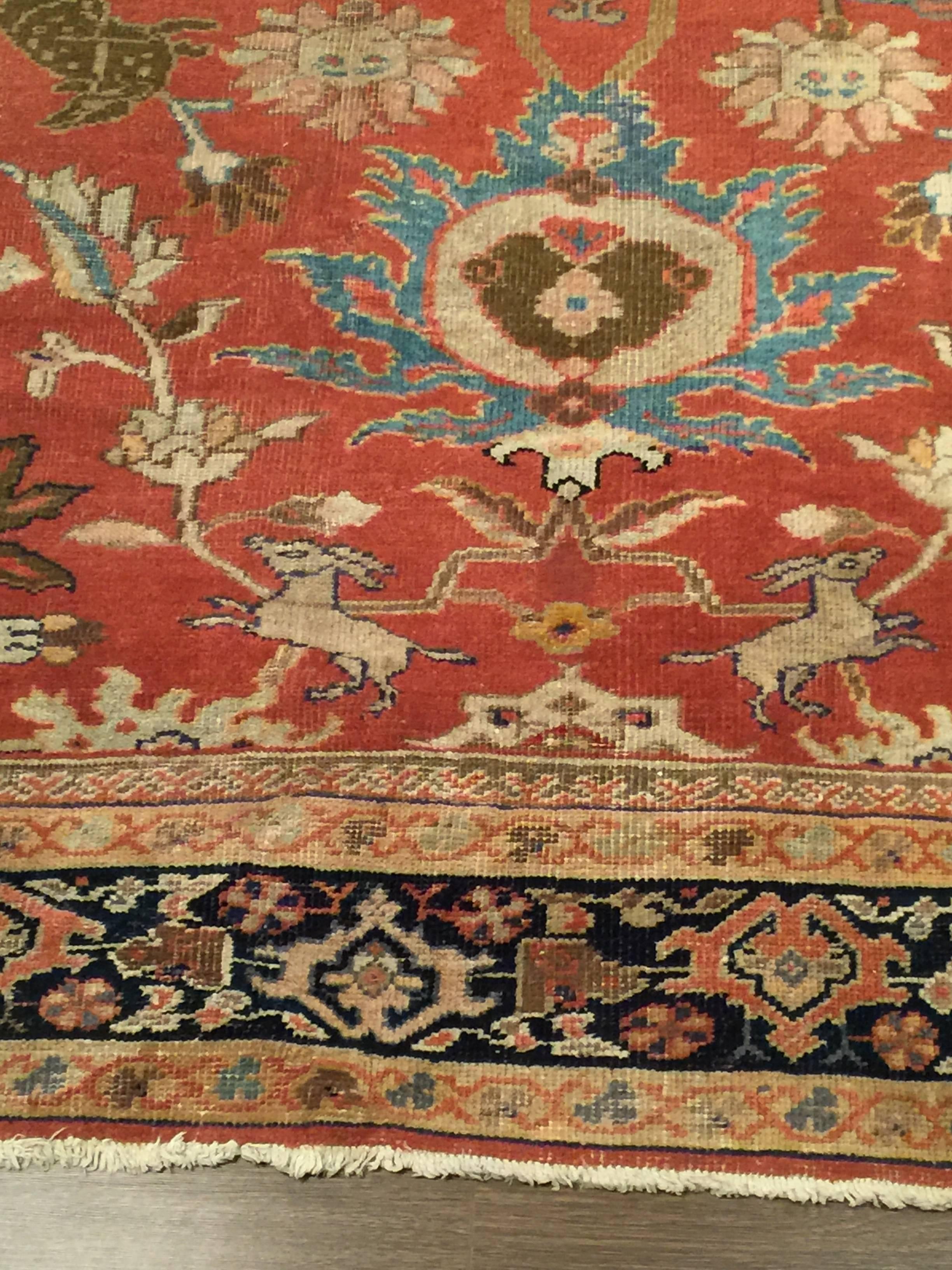 Antique Persian rust Ziegler Sultanabad rug, circa 1880 8'5x11'10. The Ziegler Company from Manchester was one of the earliest dealers and manufacturers of carpets operating in Persia and commissioning these carpets. They were active in Persia