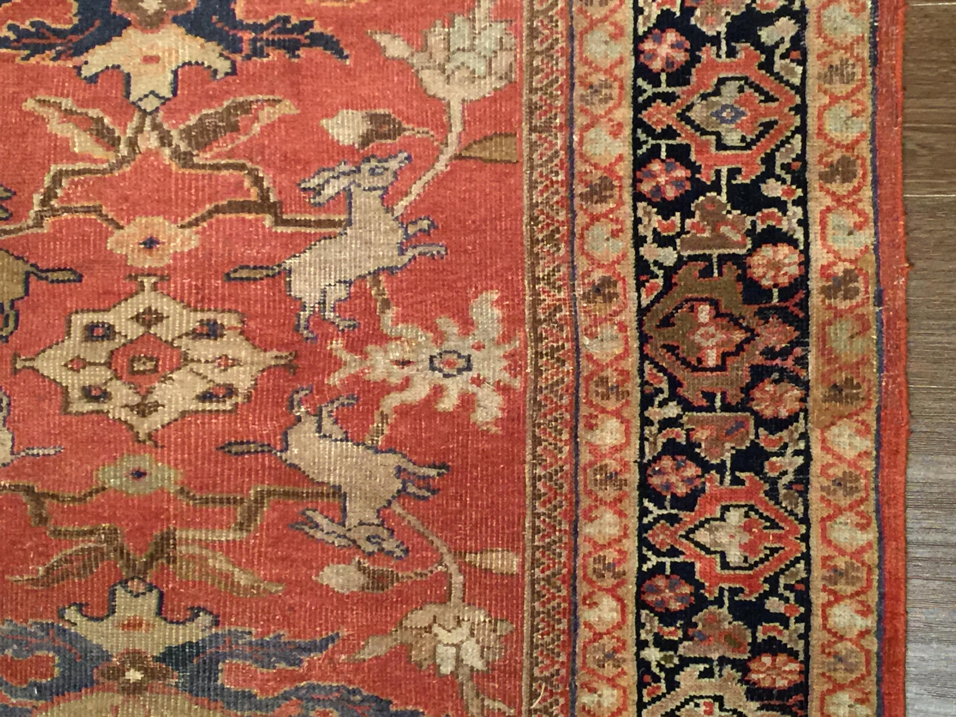 Antiker persischer Rost Ziegler Sultanabad-Teppich, um 1880  8'5x11'10 (19. Jahrhundert) im Angebot