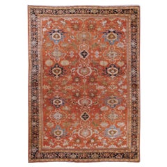 Antiker persischer Rost Ziegler Sultanabad-Teppich, um 1880  8'5x11'10