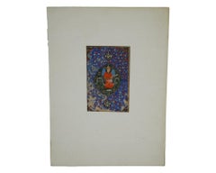 Antique Persian Safavid Miniature Painting Archangel Michael