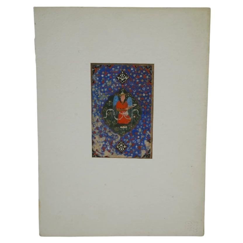 Antique Persian Safavid Miniature Painting Archangel Michael