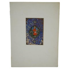 Antique Persian Safavid Miniature Painting Archangel Michael