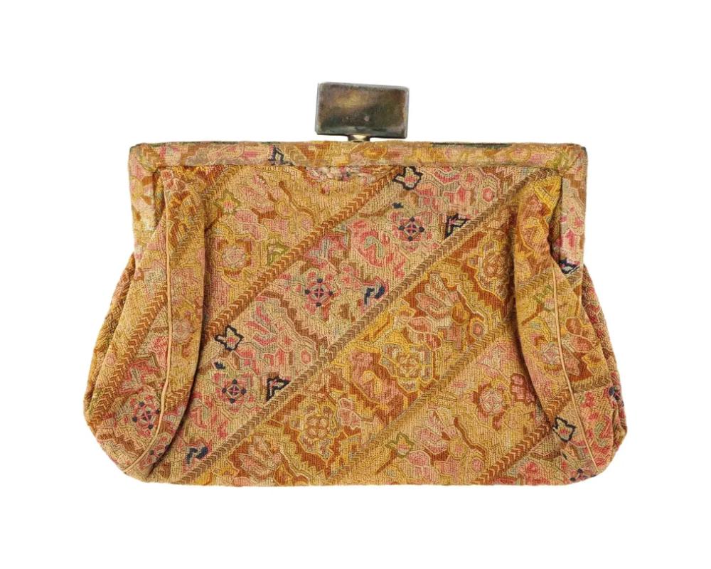 Perse Sac à main persan ancien en textile safavide, vers 18ème siècle en vente