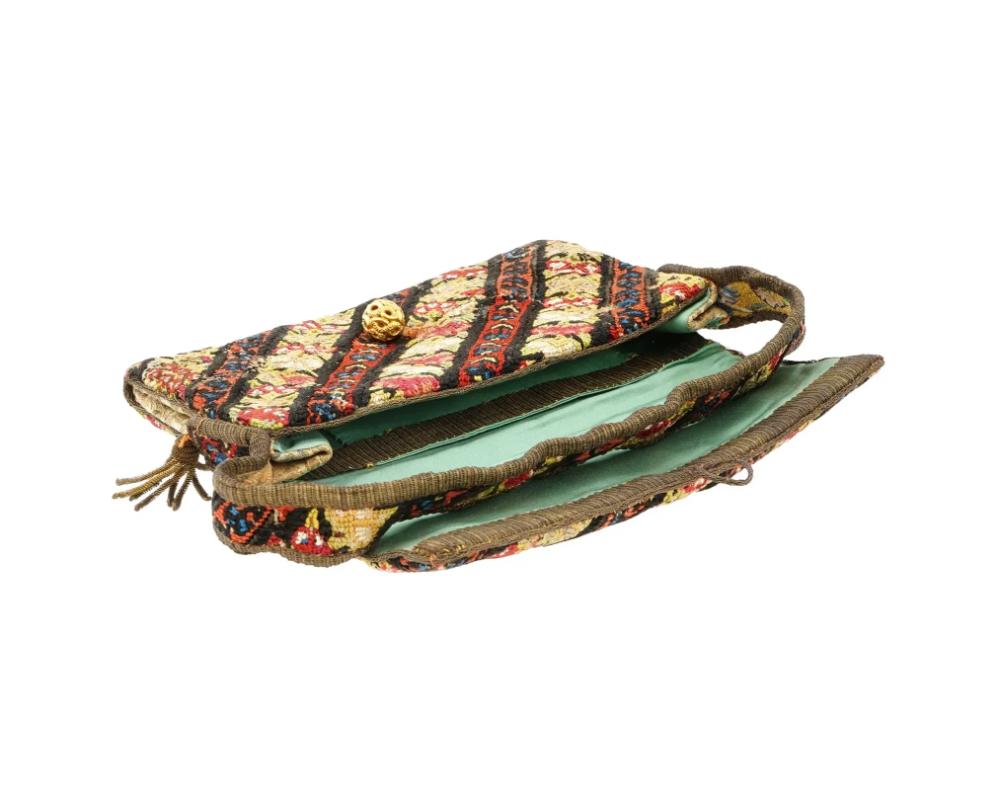 Antique Persian Safavid Textile Handbag CA 18Th C For Sale 1