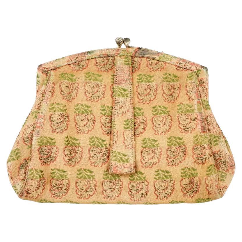 Antique Persian Safavid Textile Handbag CA 18Th C