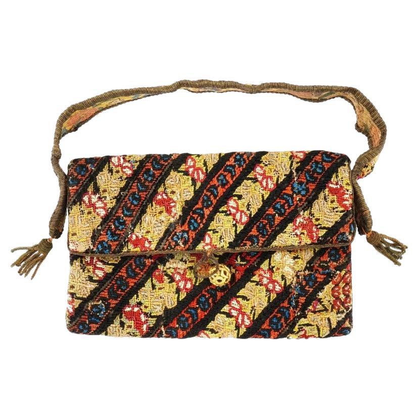 Antique Persian Safavid Textile Handbag CA 18Th C