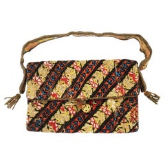 Sac à main persan ancien en textile safavide, vers 18ème siècle