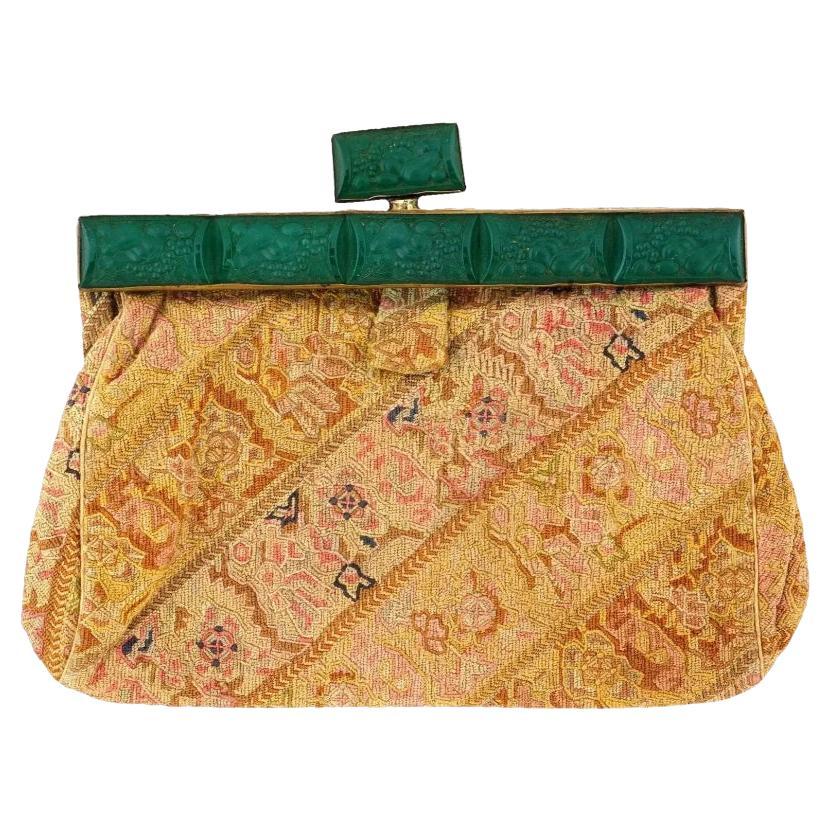 Sac à main persan ancien en textile safavide, vers 18ème siècle