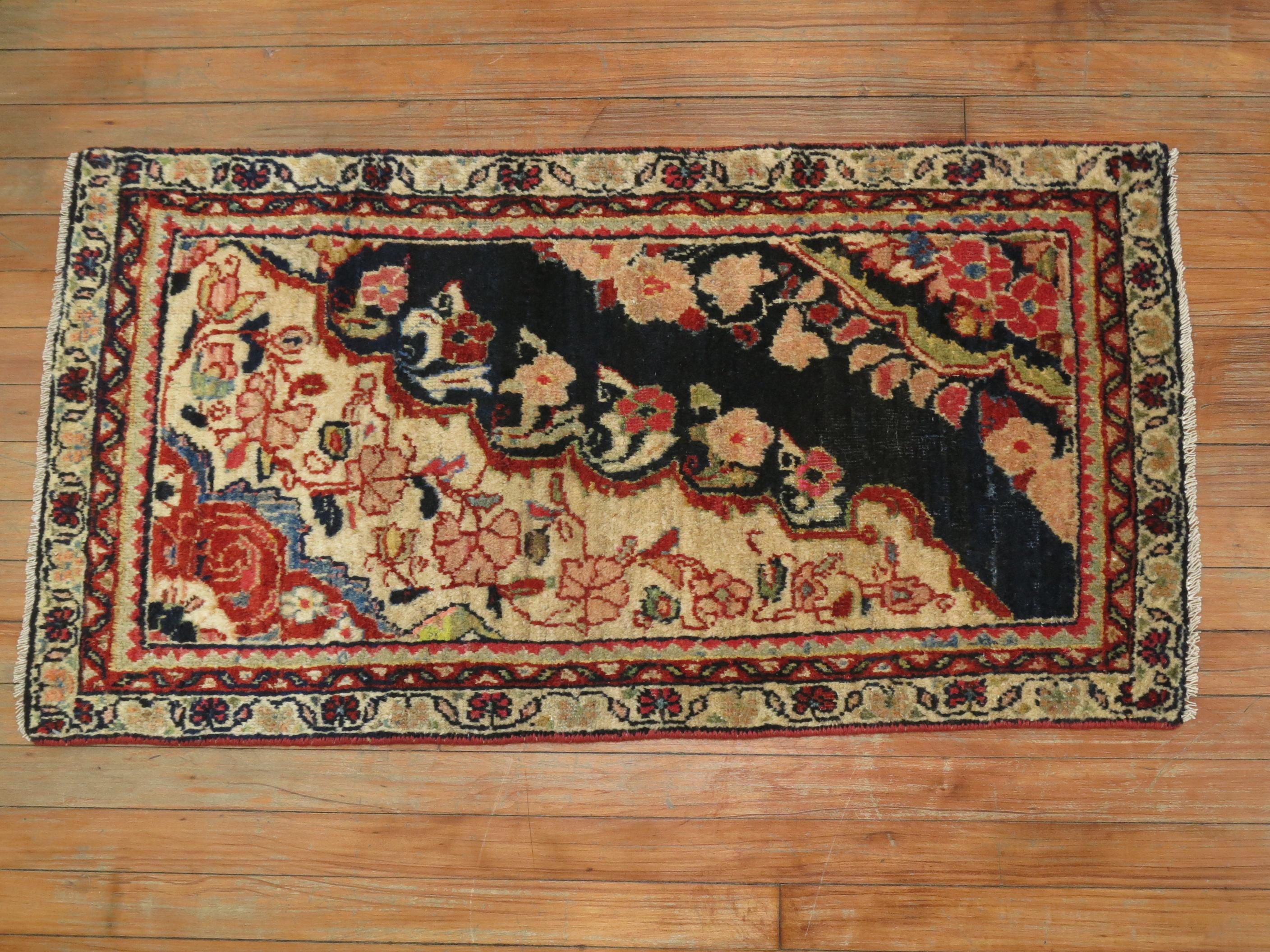 Sultanabad Antique Persian Sampler Rug For Sale