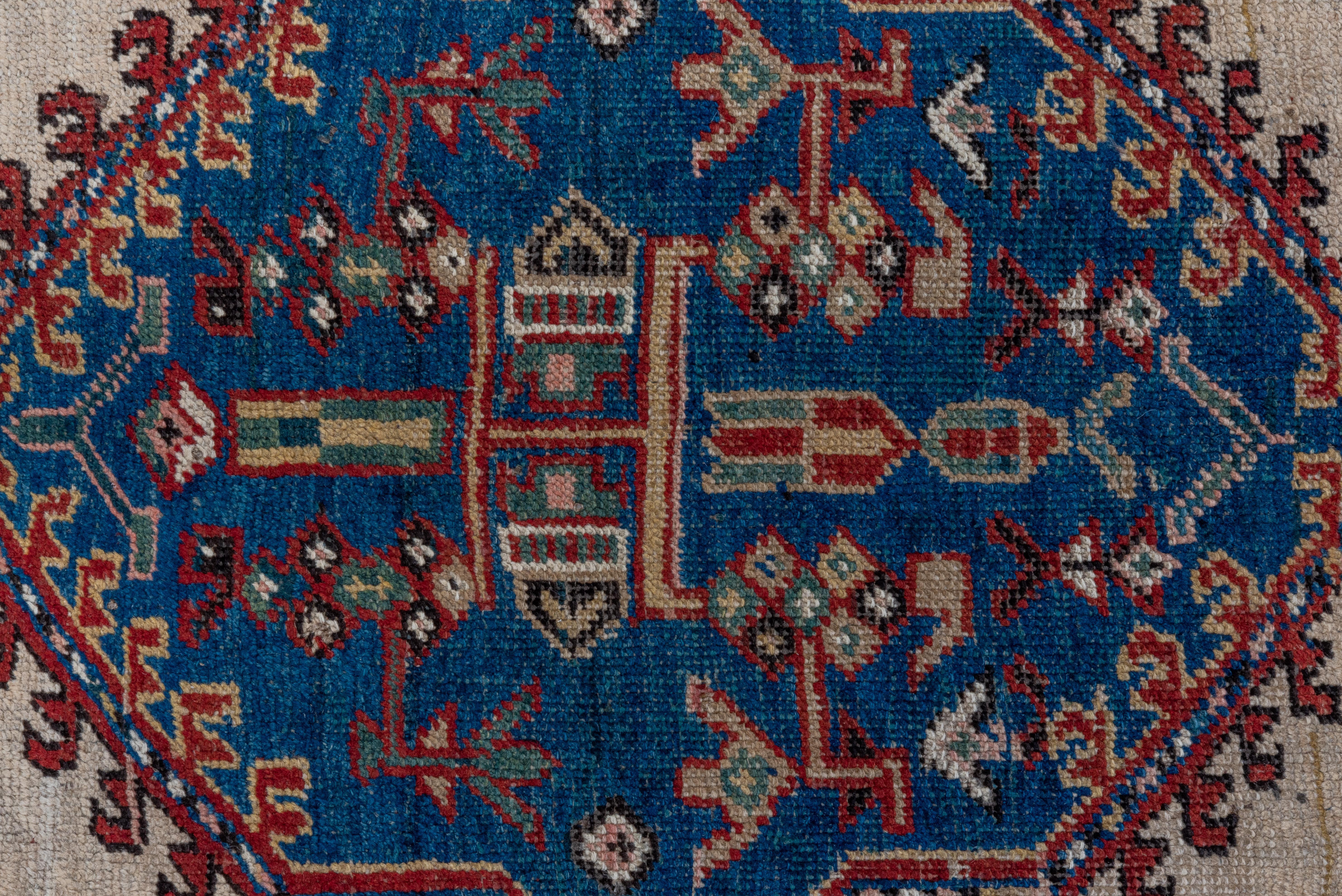 Antiker persischer Sarab-Teppich, blaue Bordüren, um 1934 (Handgeknüpft)