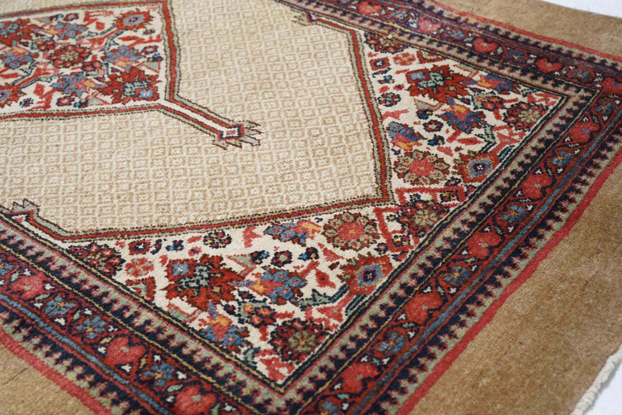 Wool Antique Persian Sarab Rug 3'7'' x 19'4'' For Sale
