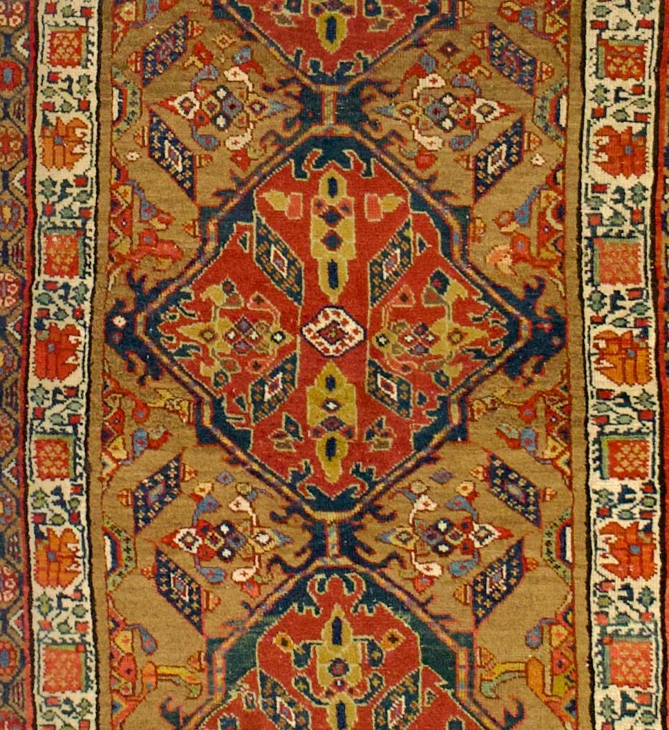 Hand-Knotted Antique Persian Sarab Rug 3’8