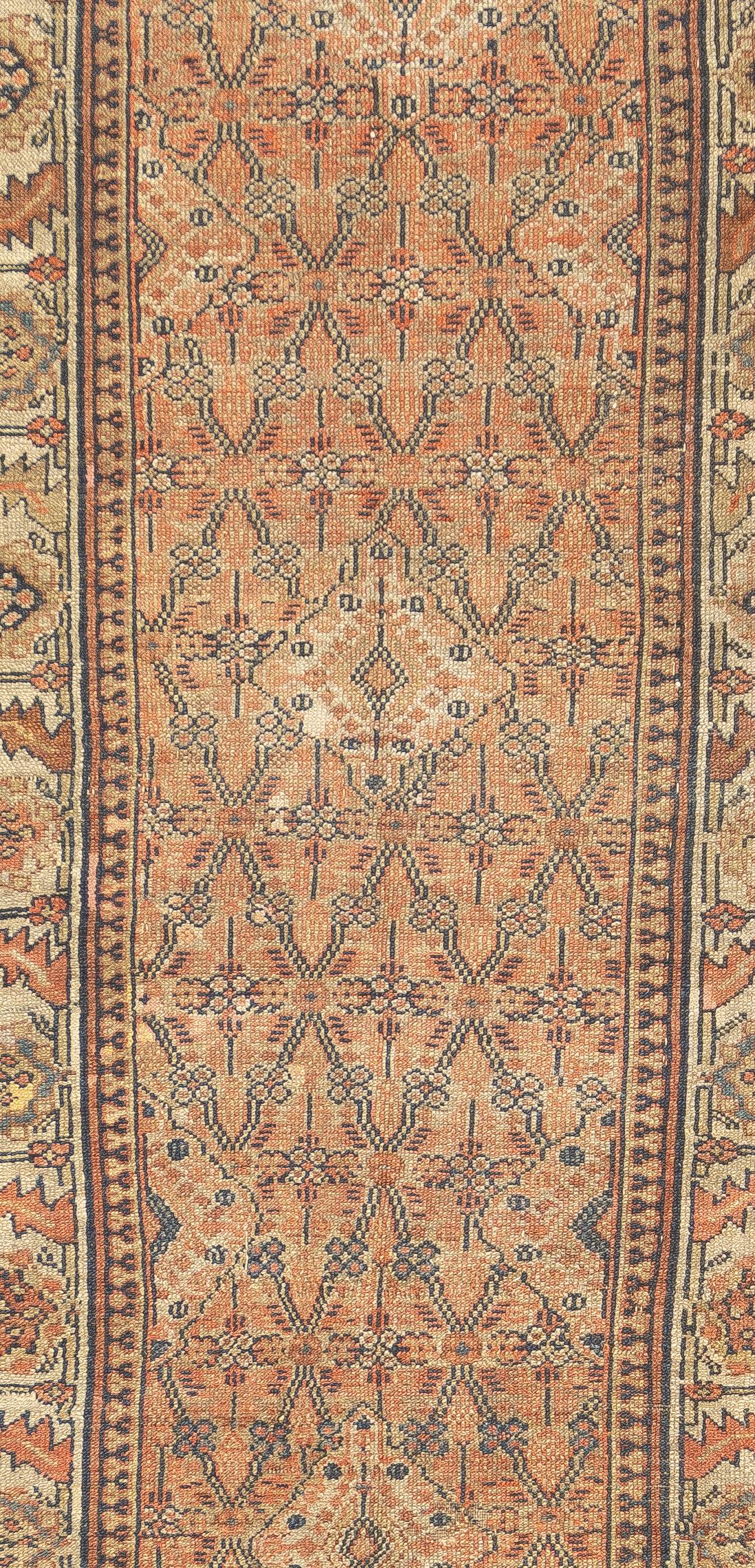 Hand-Knotted Antique Persian Sarab Rug 4'1'' x 9'3'' For Sale