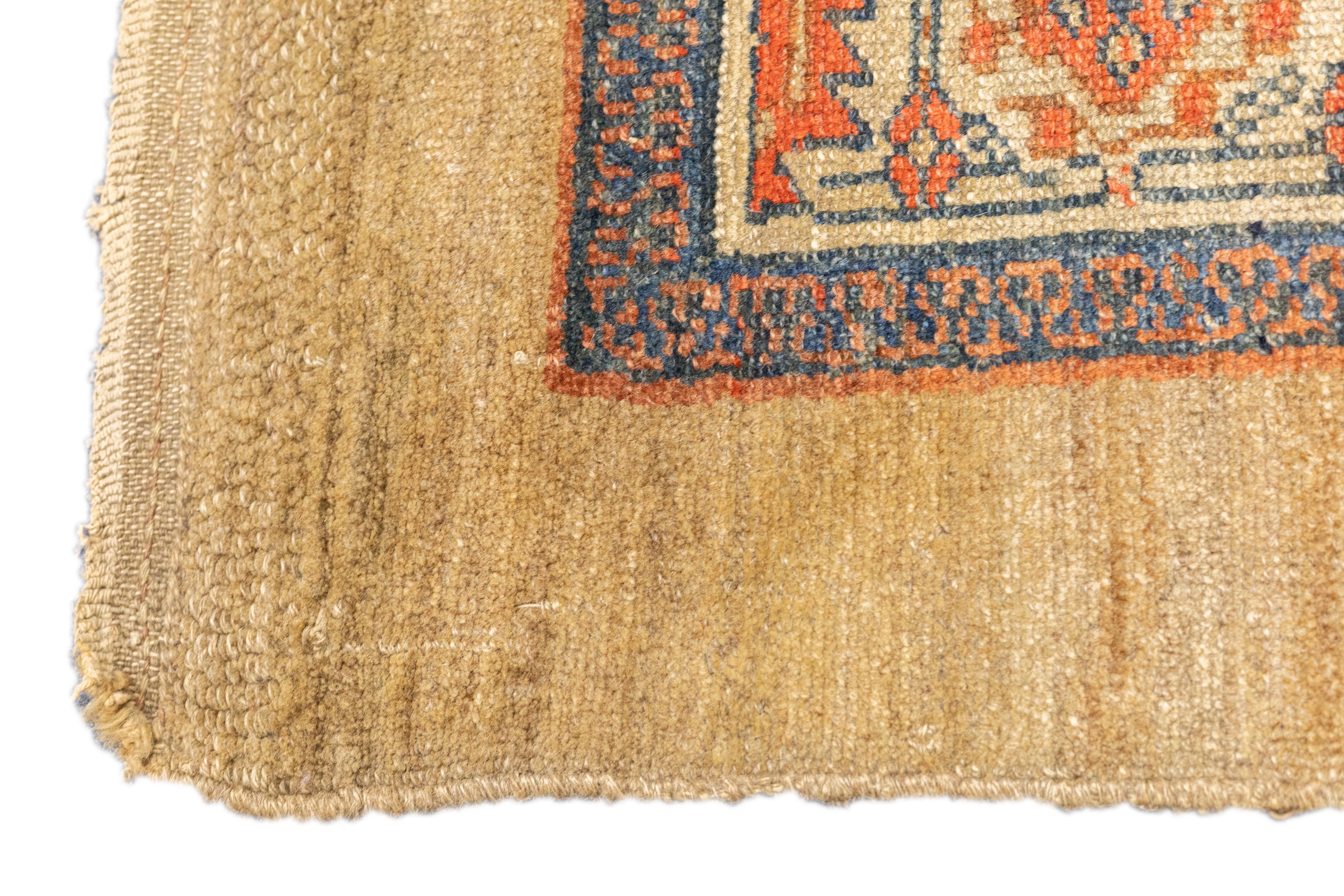 Wool Antique Persian Sarab Rug 4'1'' x 9'3'' For Sale