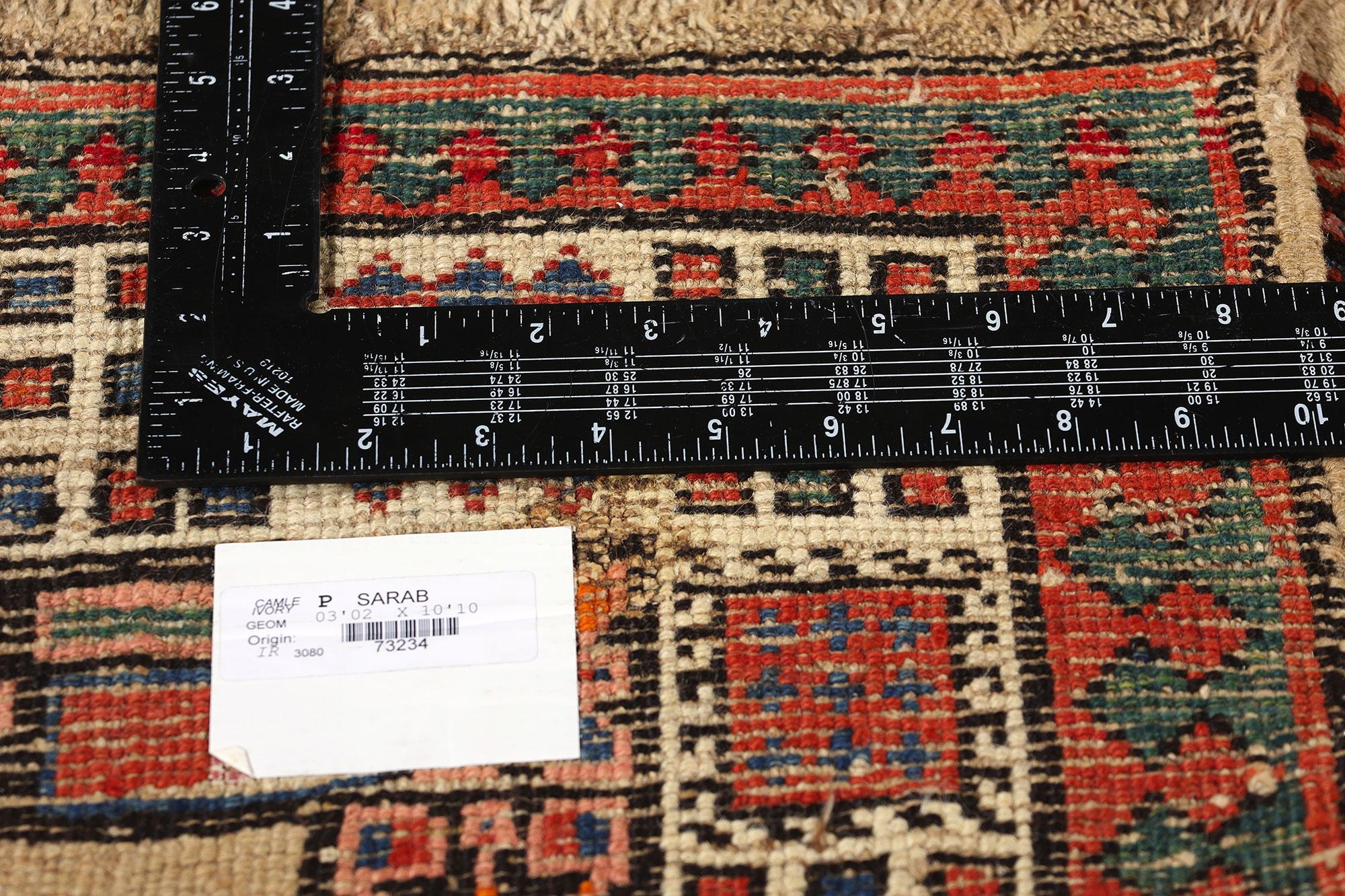 Antique Persian Sarab Rug Carpet Runner, 03’02 x 10’10 In Good Condition For Sale In Dallas, TX