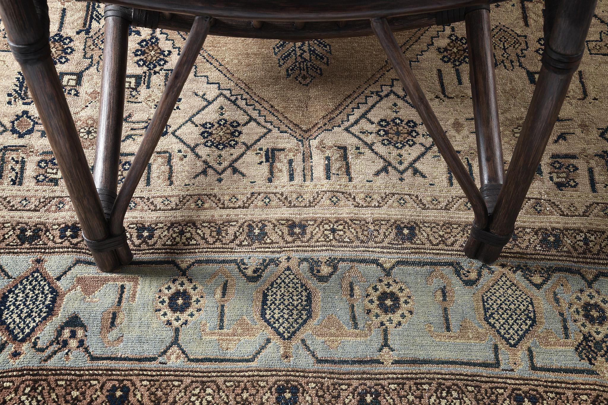 Wool Antique Persian Sarab Rug Circa 1890 55654 For Sale