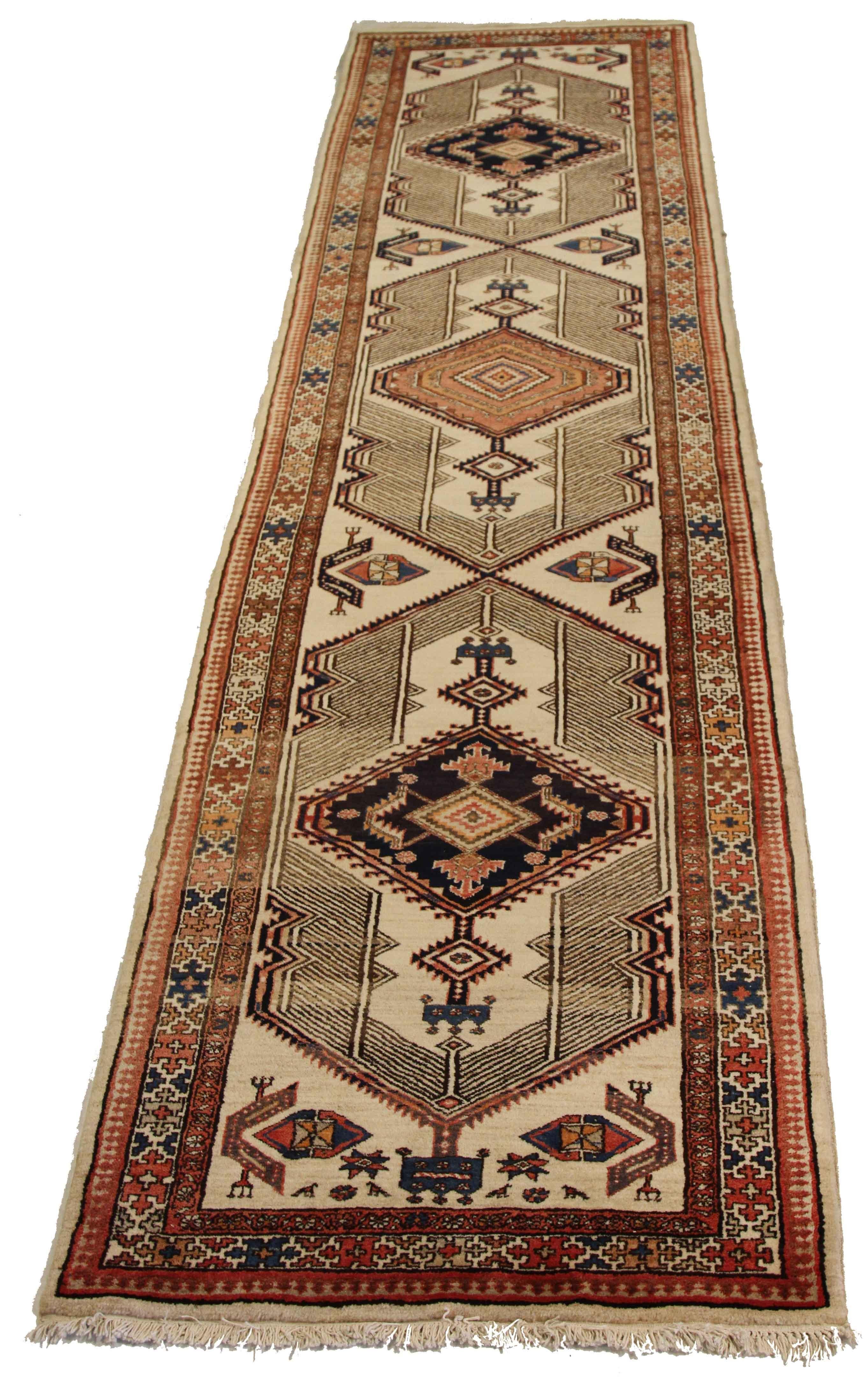 Hand-Knotted Antique Persian Sarab Rug with Incredibly Detailed Tribal Design, circa 1950s For Sale
