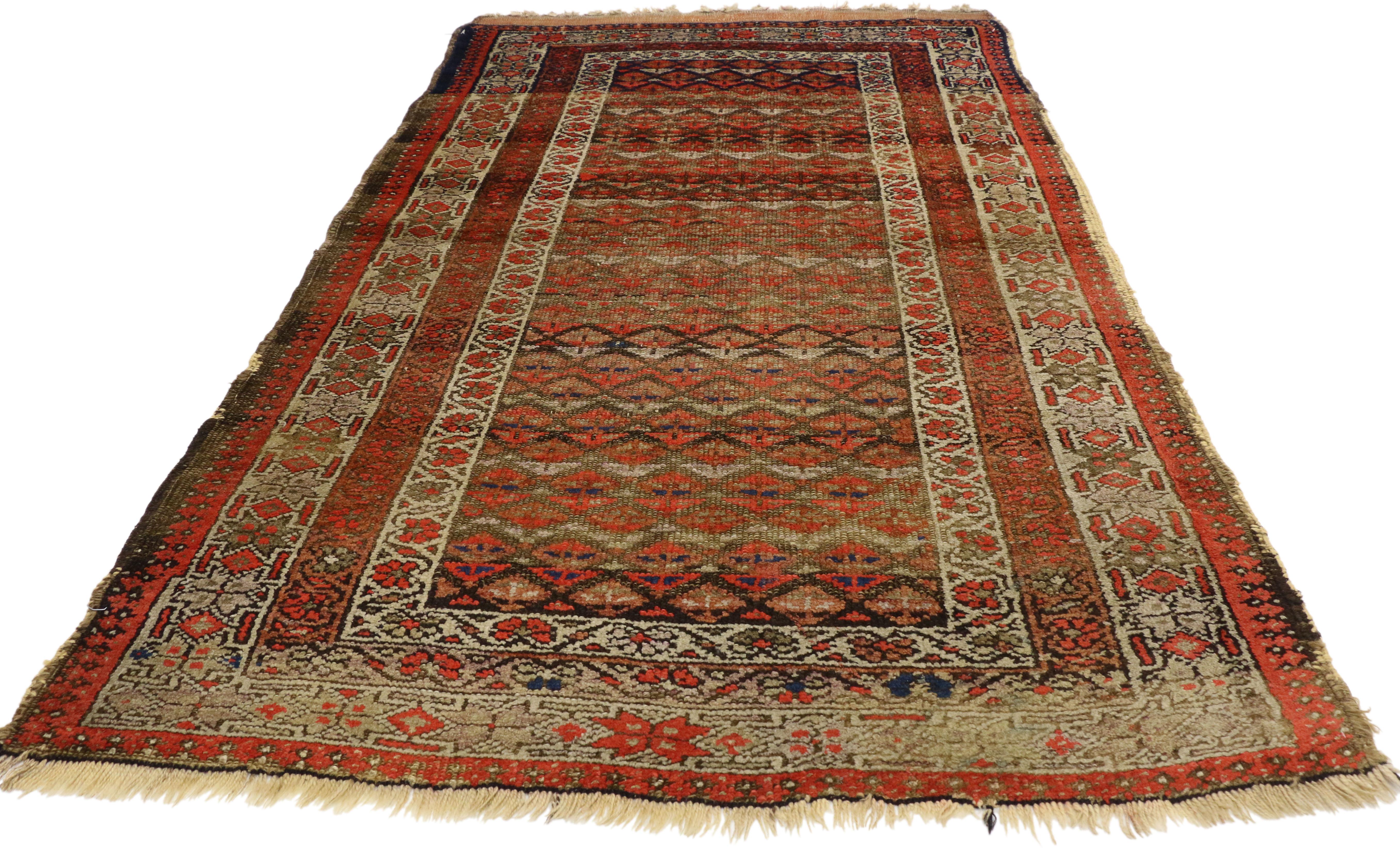 Arts and Crafts Antique Persian Sarab Rug with Rustic Arts & Craft Style For Sale