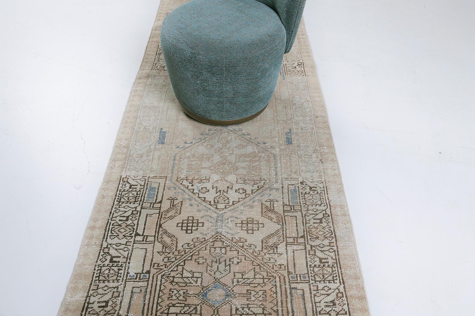 Hand-Knotted Antique Persian Sarab Runner 29756 For Sale