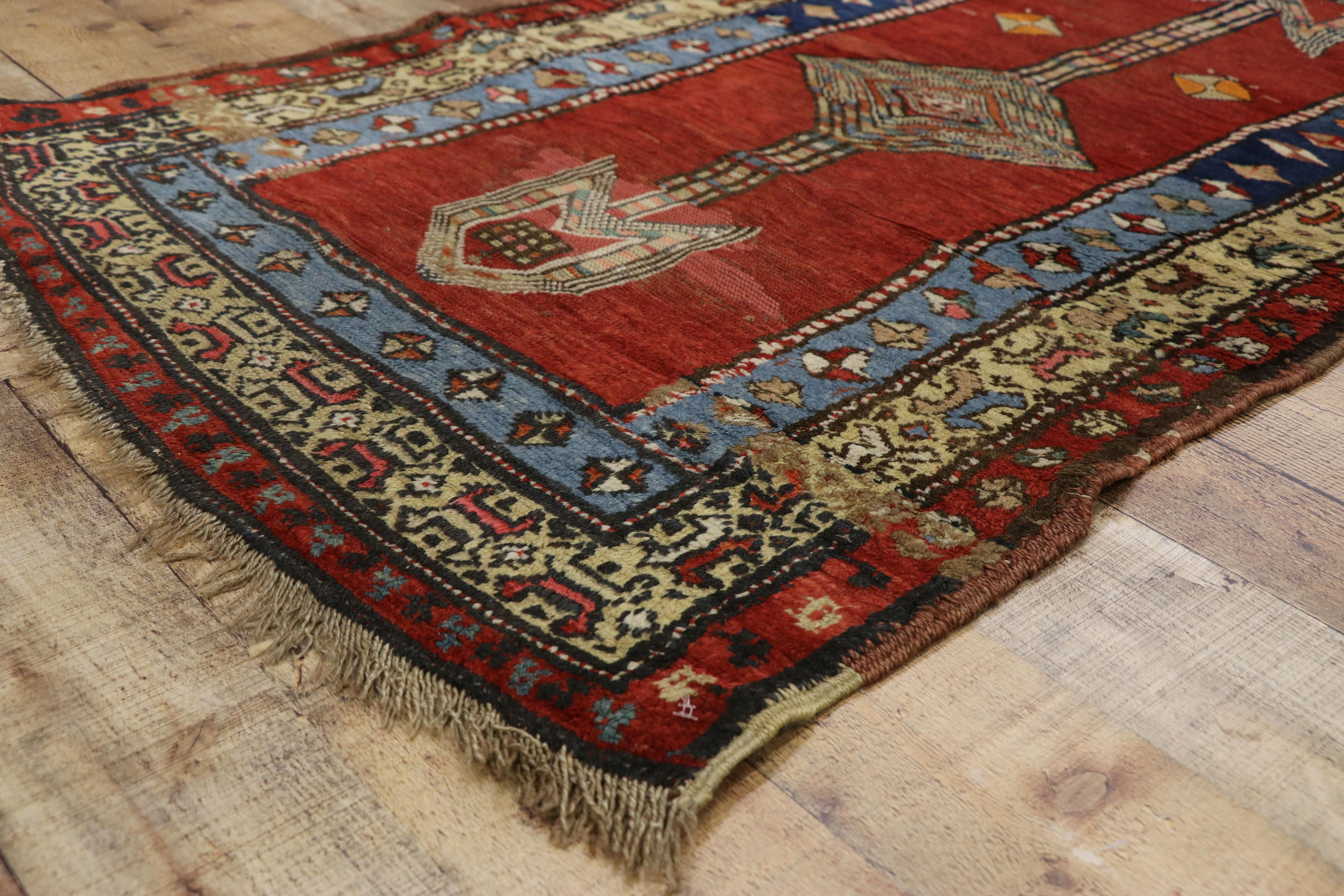 Wool Antique Persian Sarab Runner with Mid-Century Modern Tribal Style