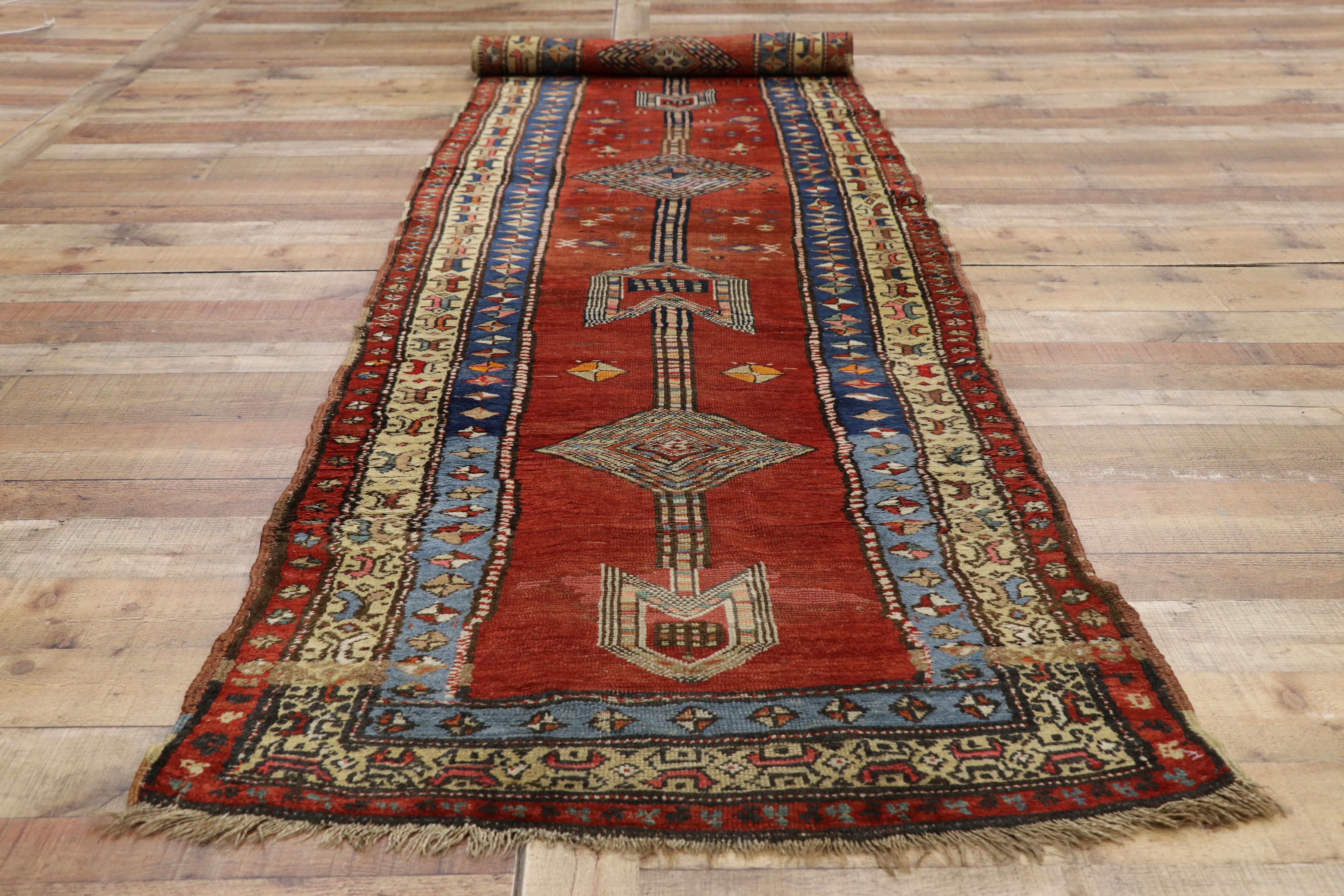 Antique Persian Sarab Runner with Mid-Century Modern Tribal Style 1