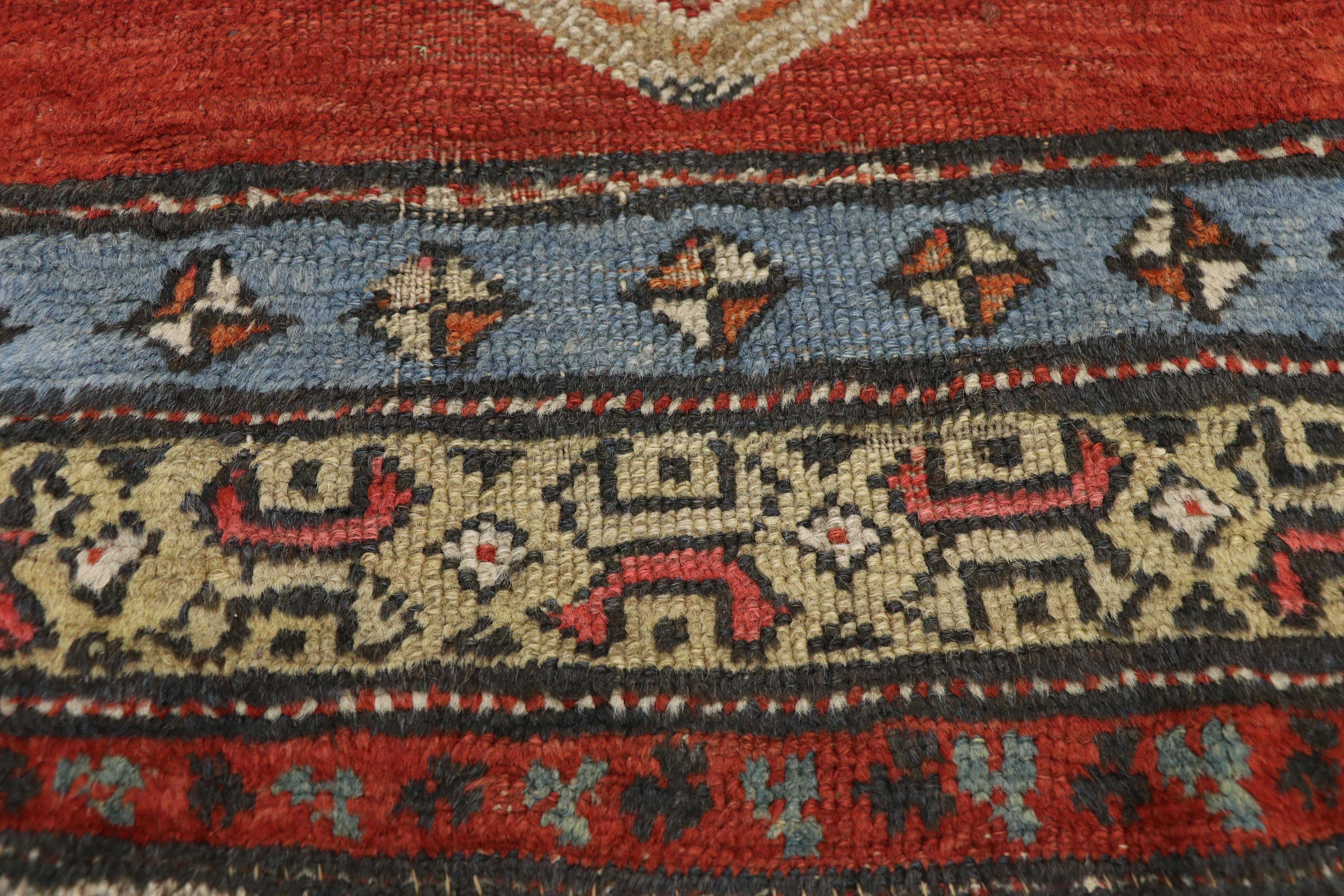 Antique Persian Sarab Runner with Mid-Century Modern Tribal Style In Good Condition In Dallas, TX