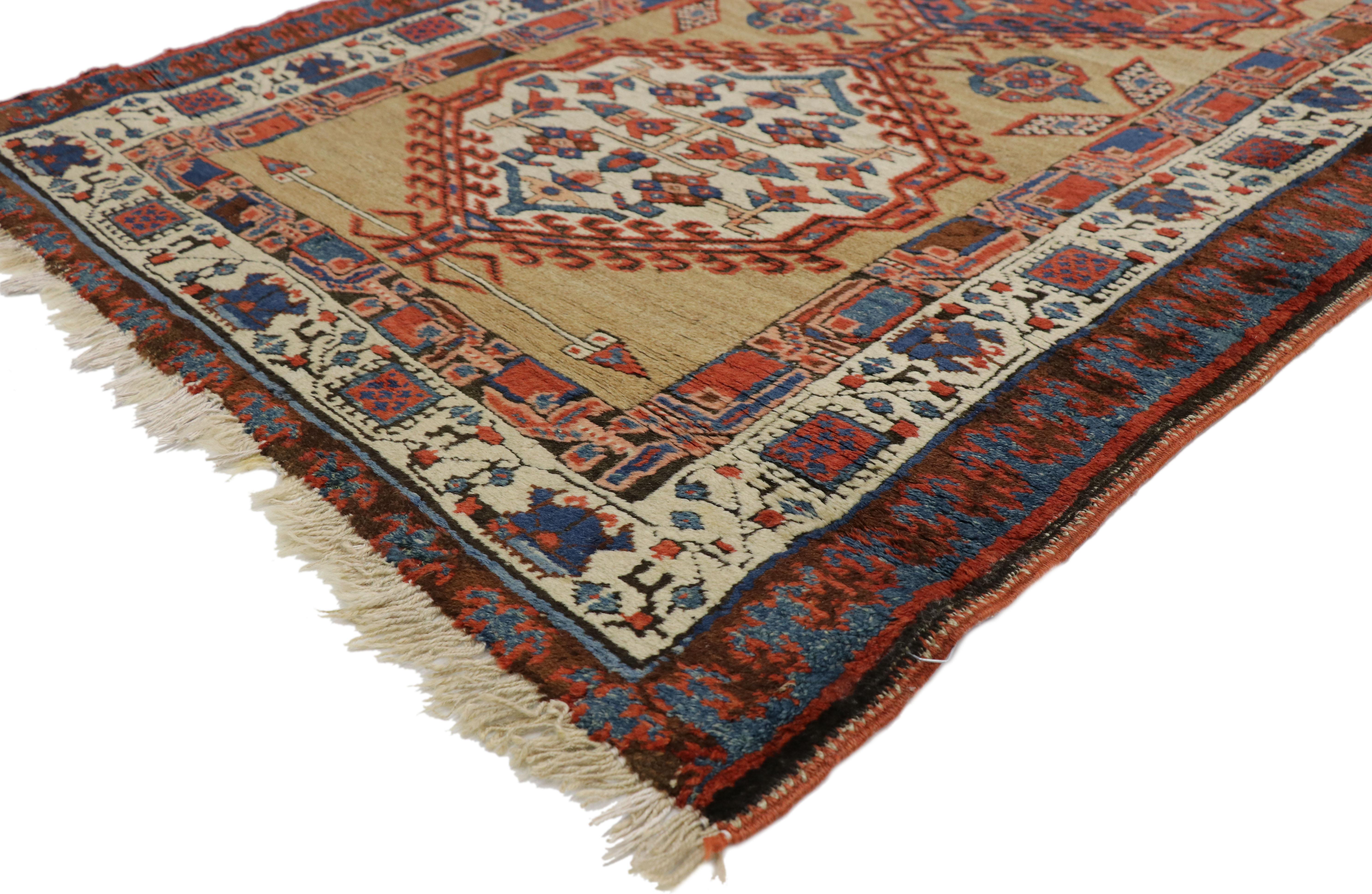 72989, antique Persian Sarab runner, long hallway runner. Emanating elegance and grace, this Antique Persian Sarab Runner is a breathtaking example of Persian weaving. Up close the detail is incredibly intricate, and from a distance the curving