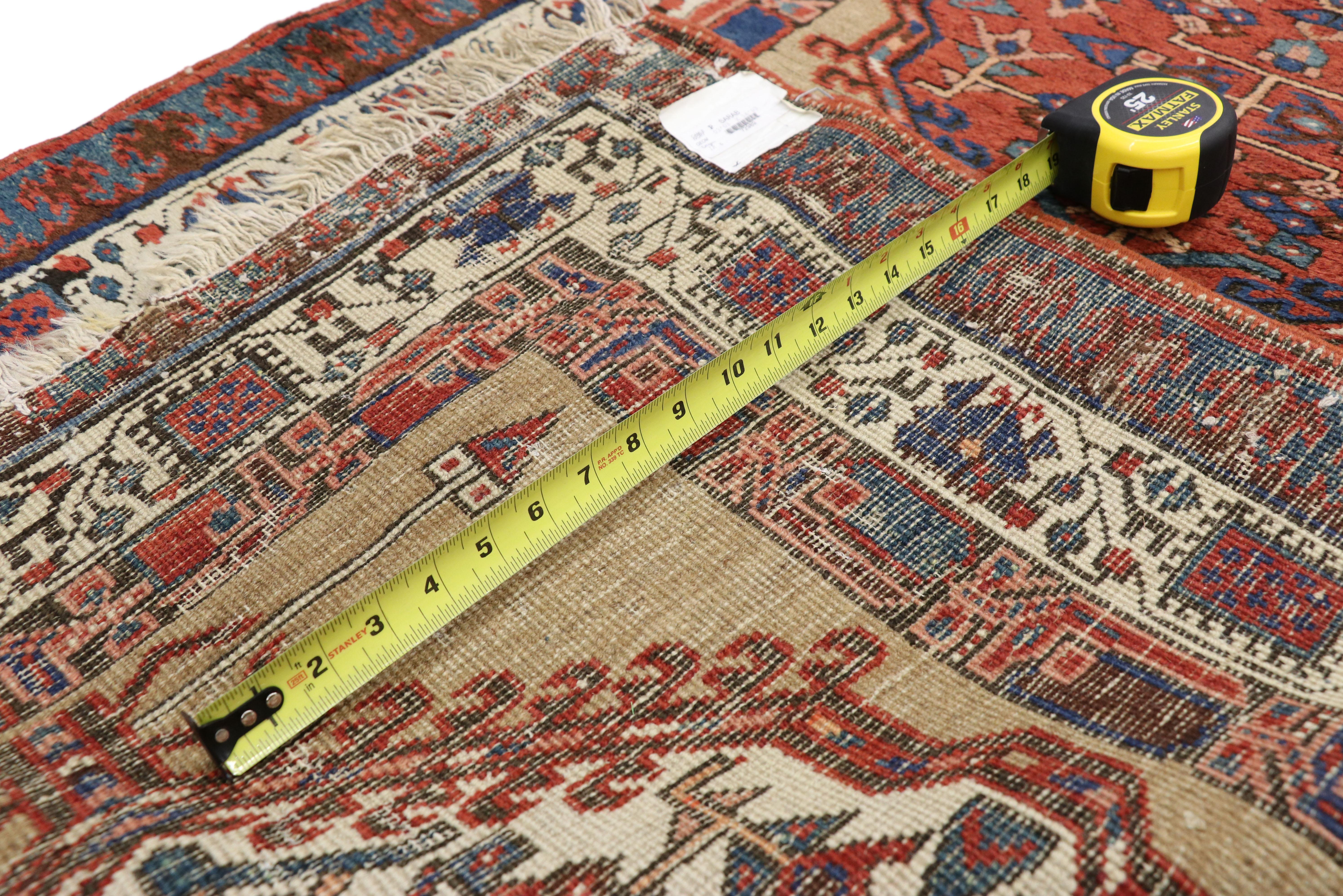 Antique Persian Sarab Runner, Long Hallway Runner In Good Condition For Sale In Dallas, TX