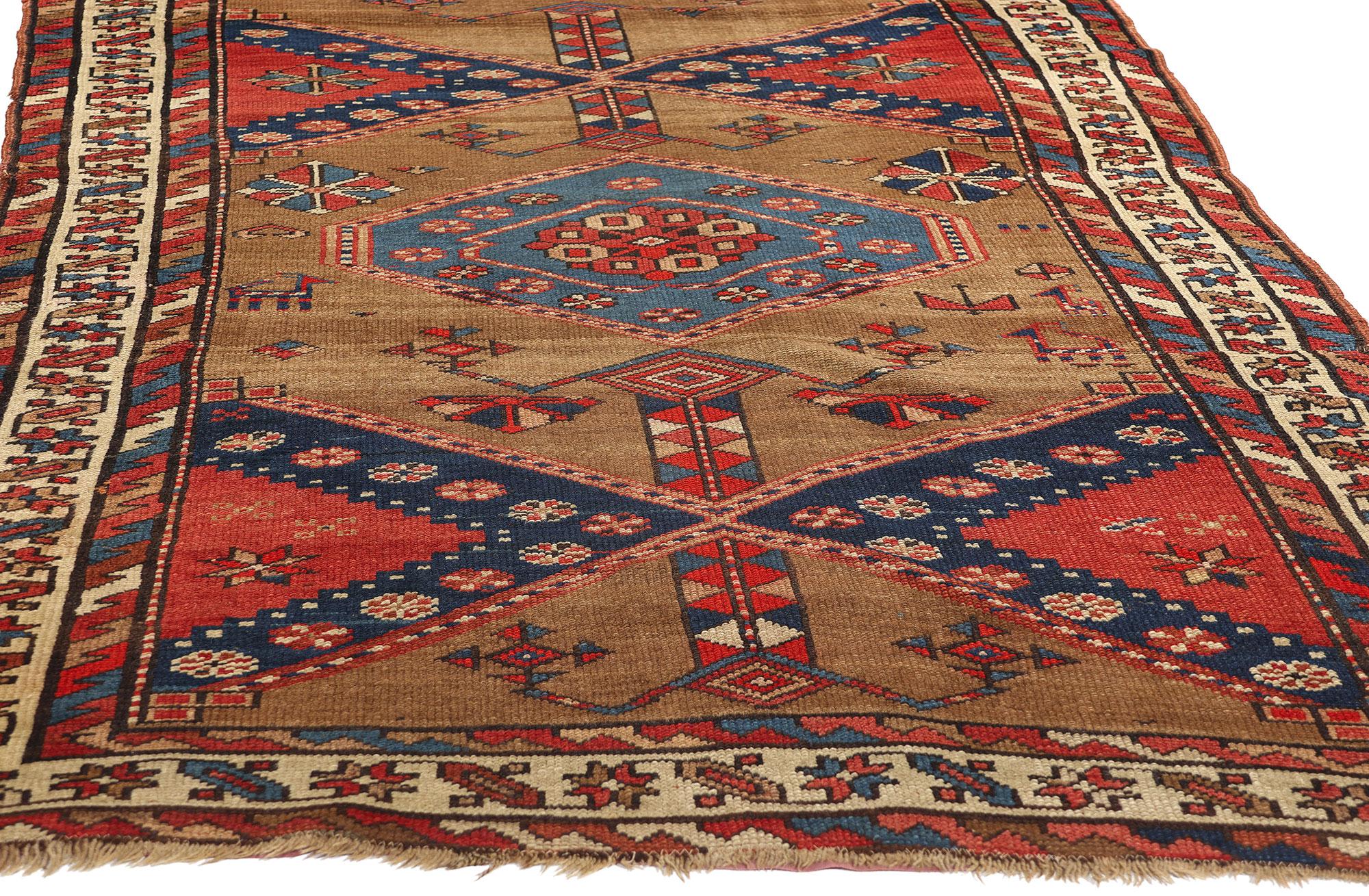 73991 Antique Persian Sarab Rug Runner, 04’04 x 11’00. Persian Sarab rugs and carpet runners, originating from the northwest region of Iran, are celebrated for their exquisite craftsmanship, intricate designs, and fine materials. Typically woven