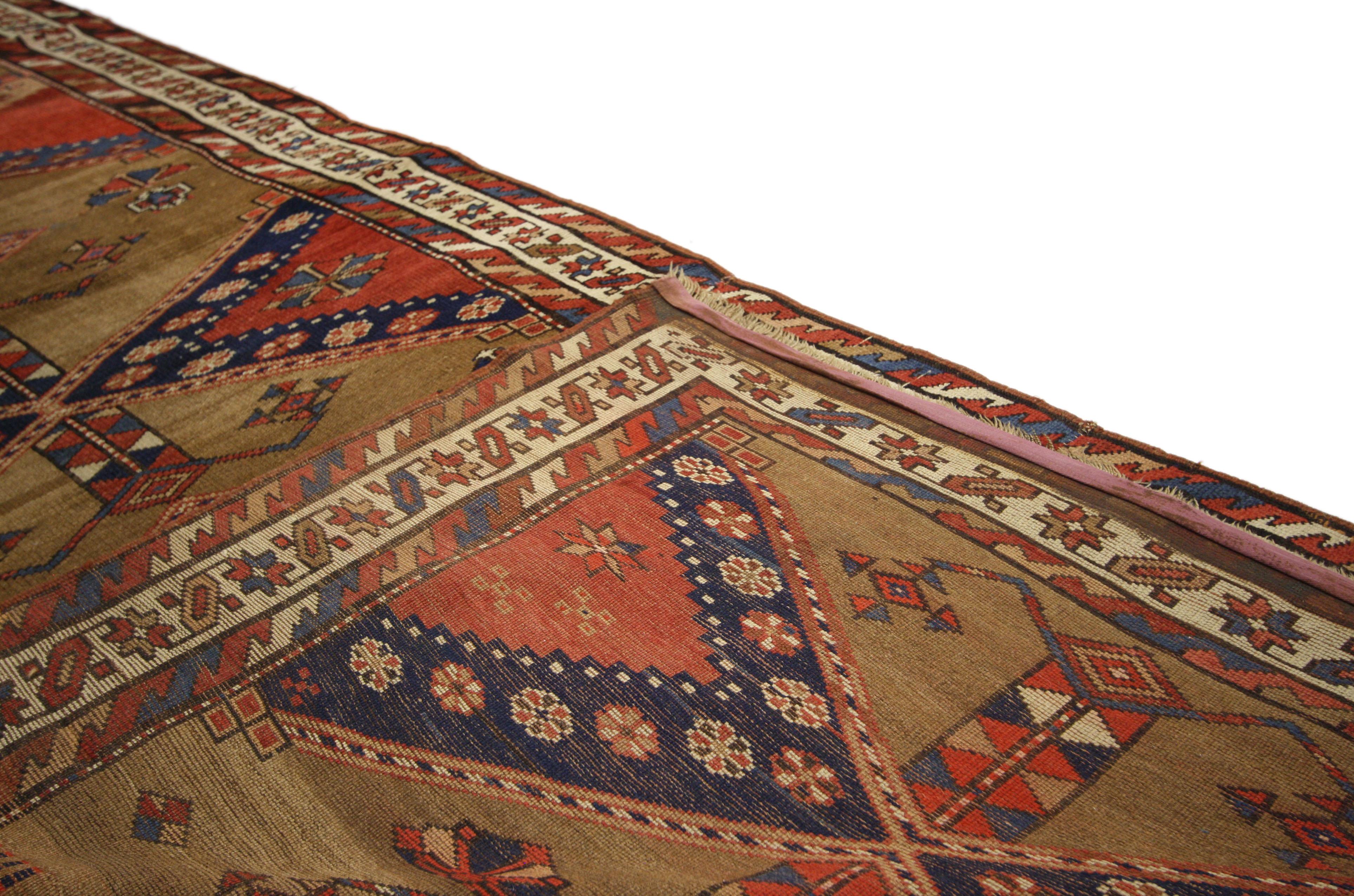 Hand-Knotted Antique Persian Sarab Runner, Tribal Style Hallway Runner For Sale