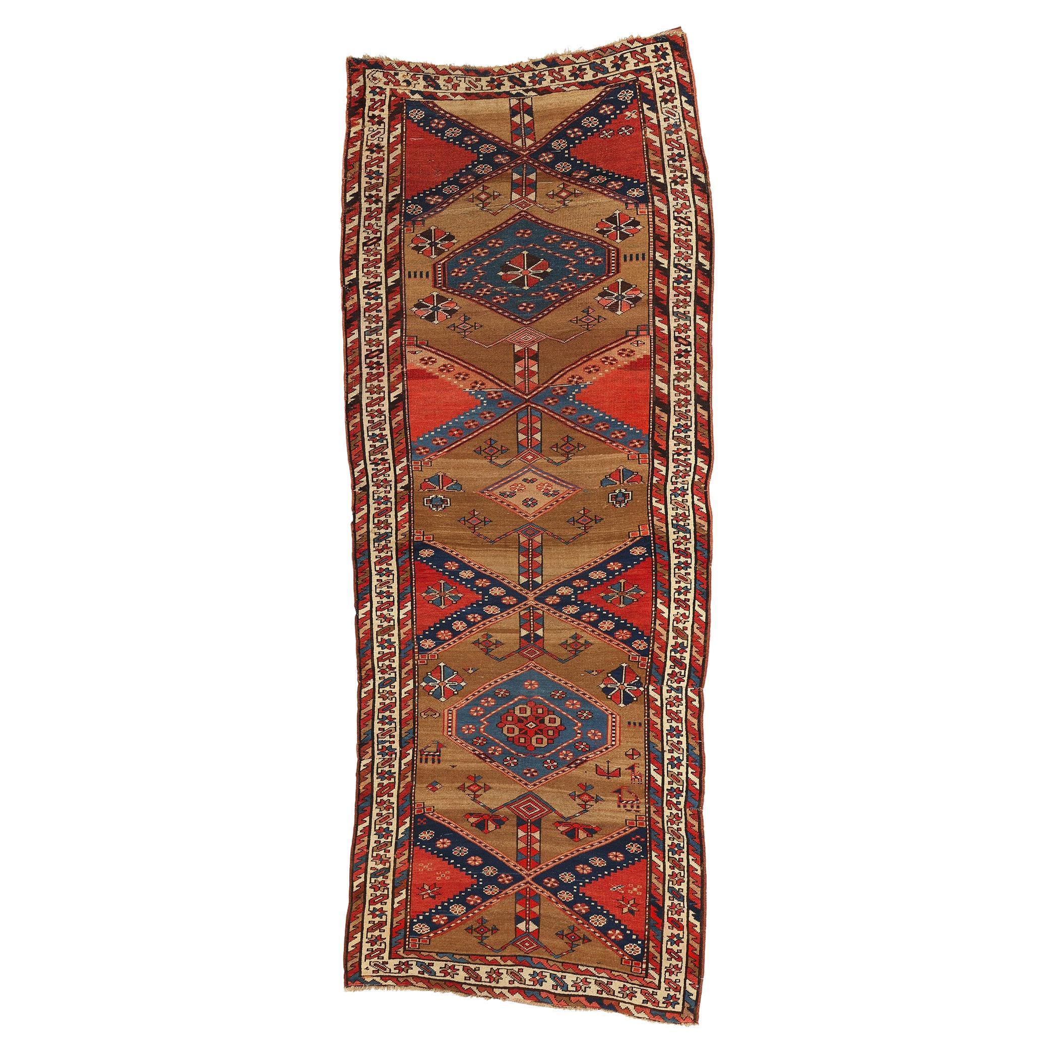 Late 19th Century Antique Persian Sarab Rug Runner, 04’04 x 11’00 For Sale