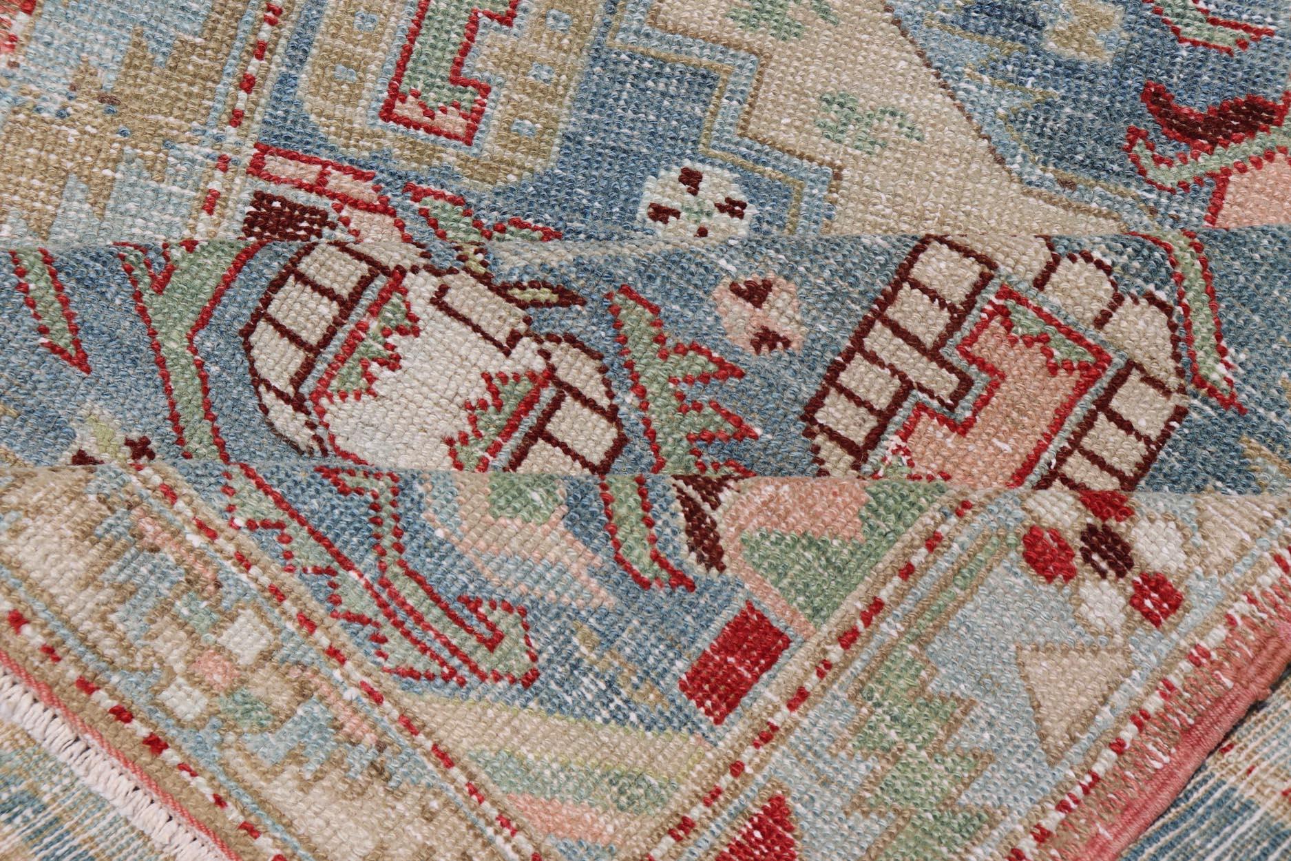 Antike persische Sarab Läufer mit Sub-Geometrische Medaillon Design 3'8