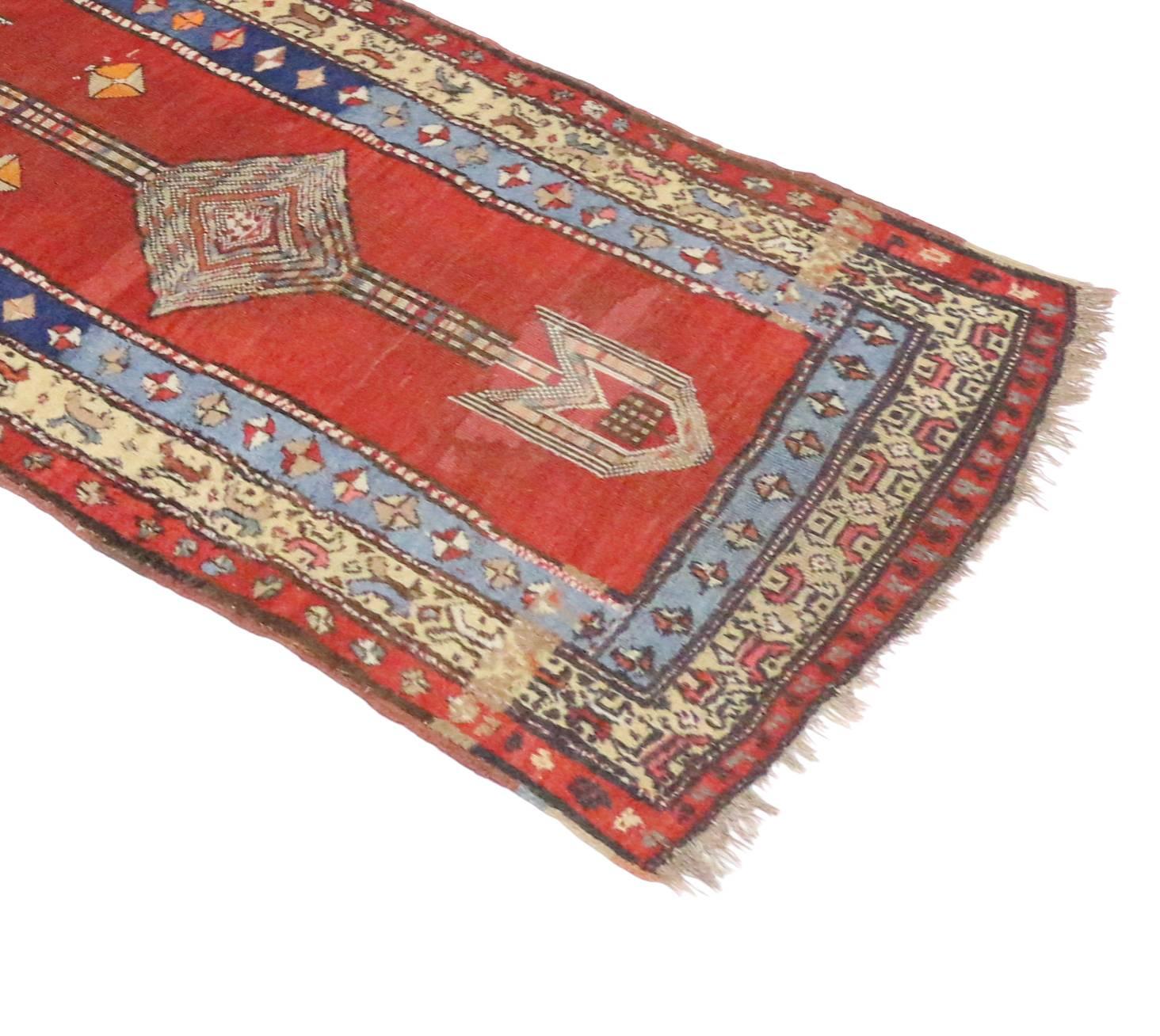 Antique Persian Sarab Runner with Mid-Century Modern Tribal Style 5