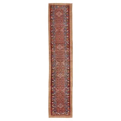 Sarab persan antique avec motifs géométriques dans les rouges et bleus riches 2'10 "X16'6"