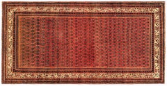 Tapis persan ancien Saraband Oriental, de taille galerie, motif cachemire répétitif