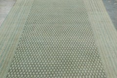 Antique Persian Saraband Rug Intricate Boteh Grid in Green Hues - Rug & Kilim