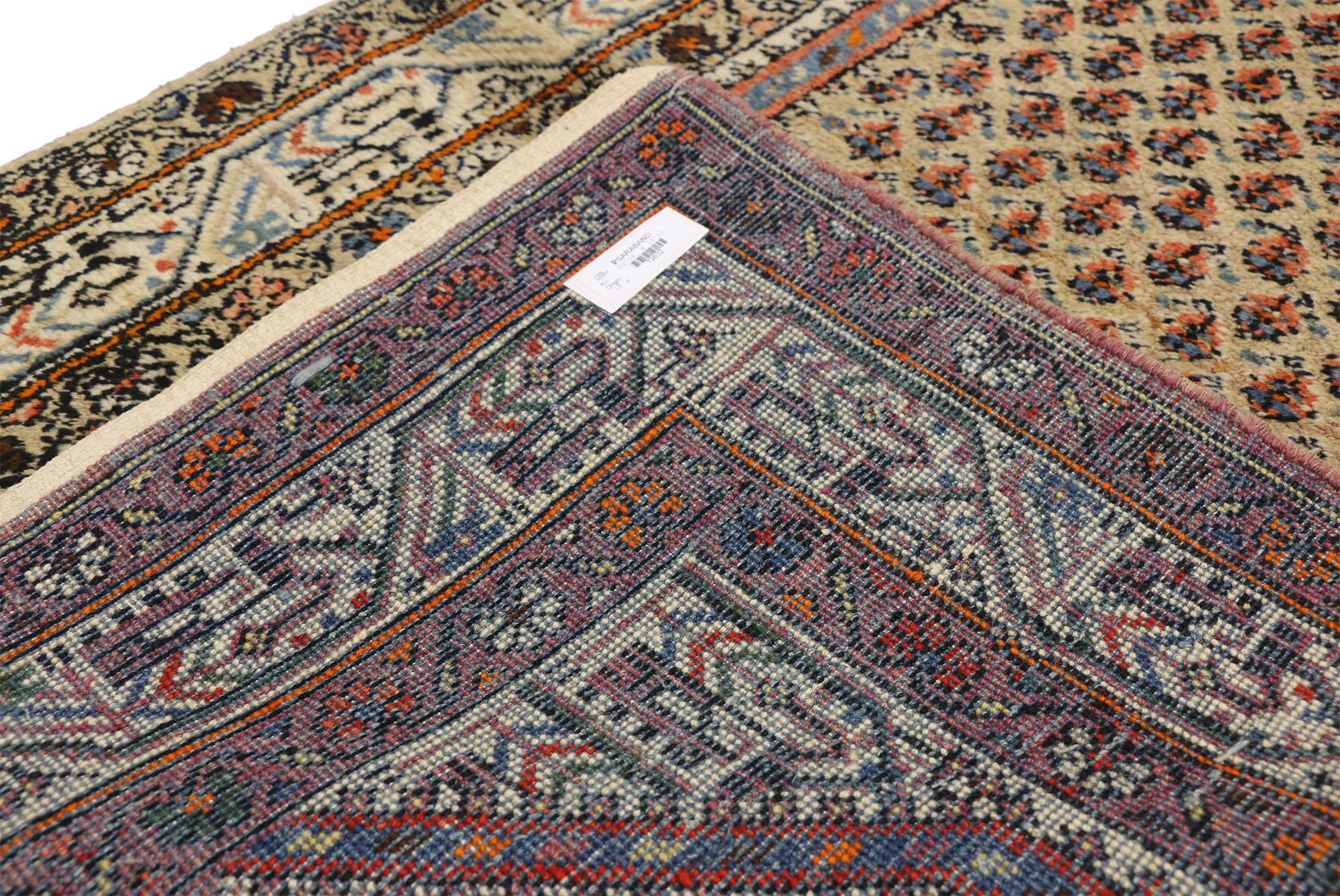 Modern Antique Persian Saraband Rug with Mir Boteh Design For Sale