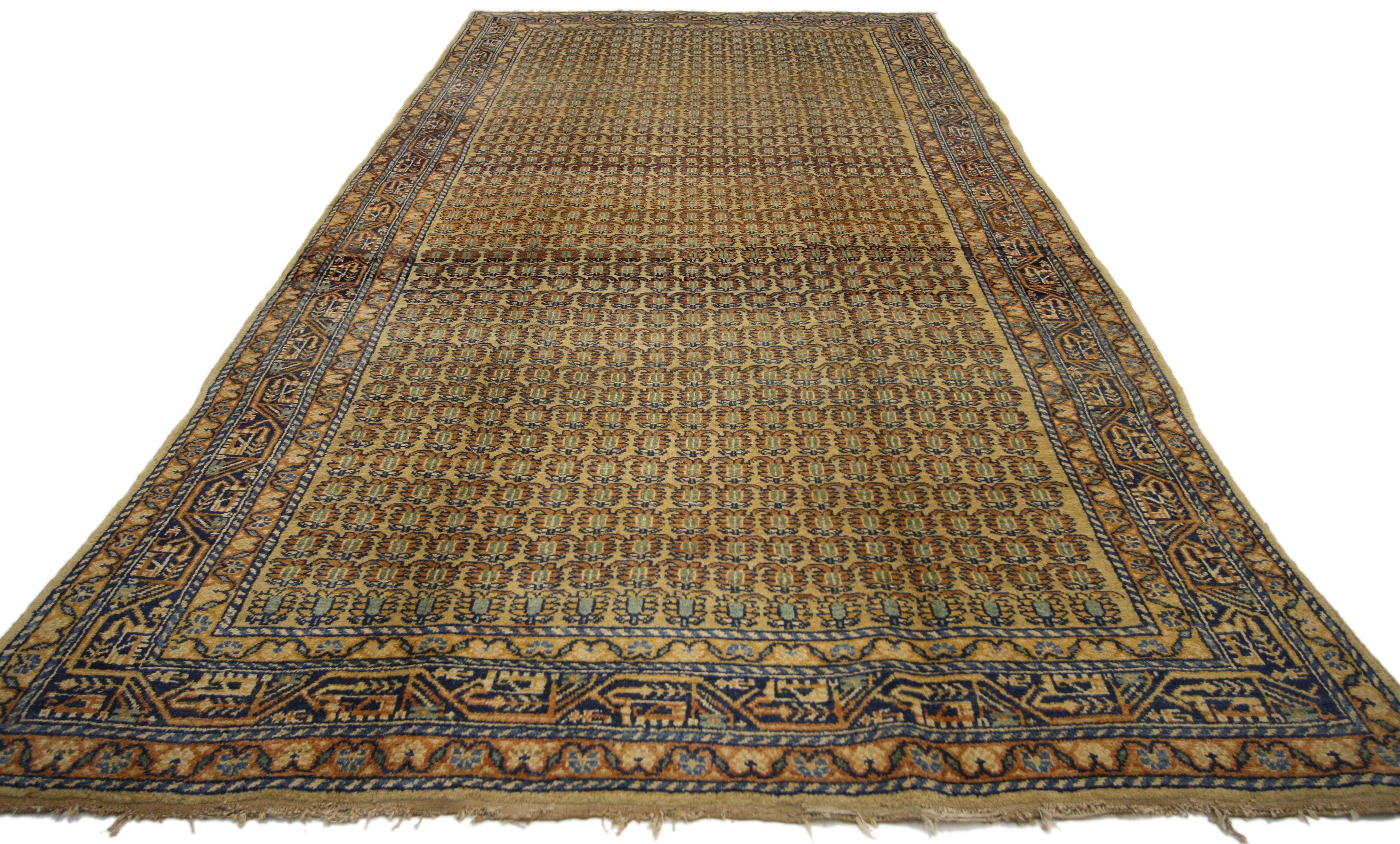 Malayer Tapis de couloir Saraband persan ancien avec motif Mir Boteh, large tapis de couloir en vente