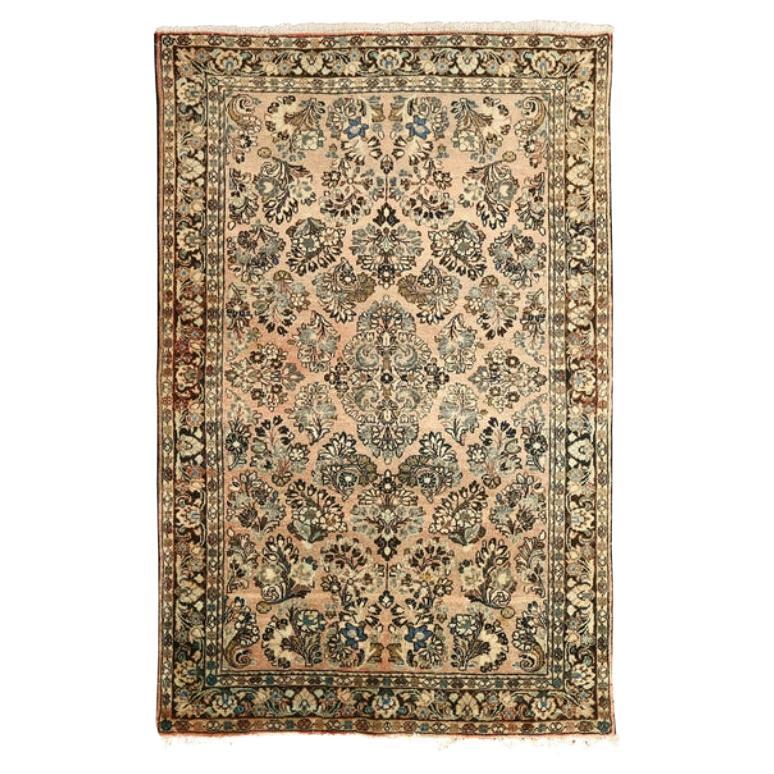 Tapis persan ancien Sarook - Taille : 5 pieds 3 po. x 3 pieds 4 po.