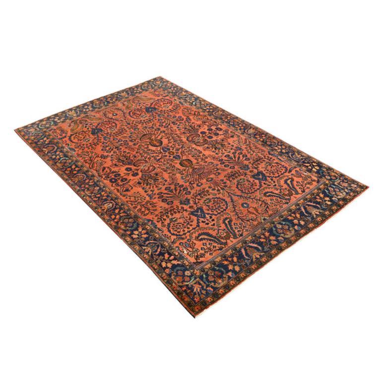 Perse Tapis persan ancien Sarook - Taille : 6 pieds 3 po. x 4 pieds 0 po. en vente