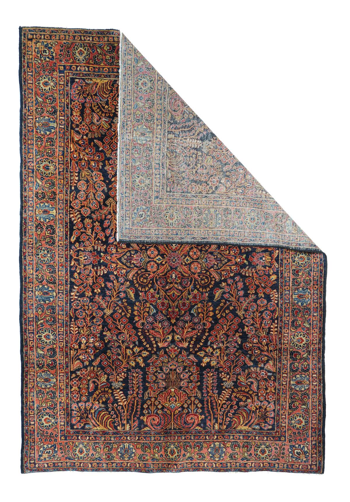 Antiker persischer Sarouk-Teppich 6'2'' x 9'0''. Die gut geknüpften Dorfteppiche aus dem Gebiet von Arak/Sultanabad, insbesondere die 