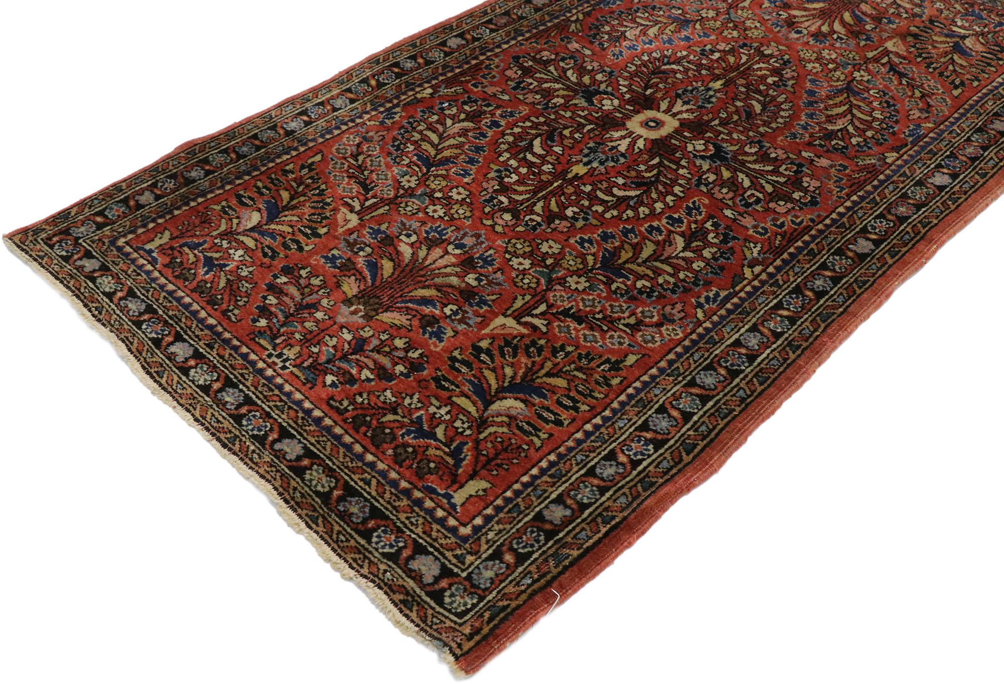 Sarouk Farahan Antique Persian Sarouk Accent Rug with Victorian Style For Sale
