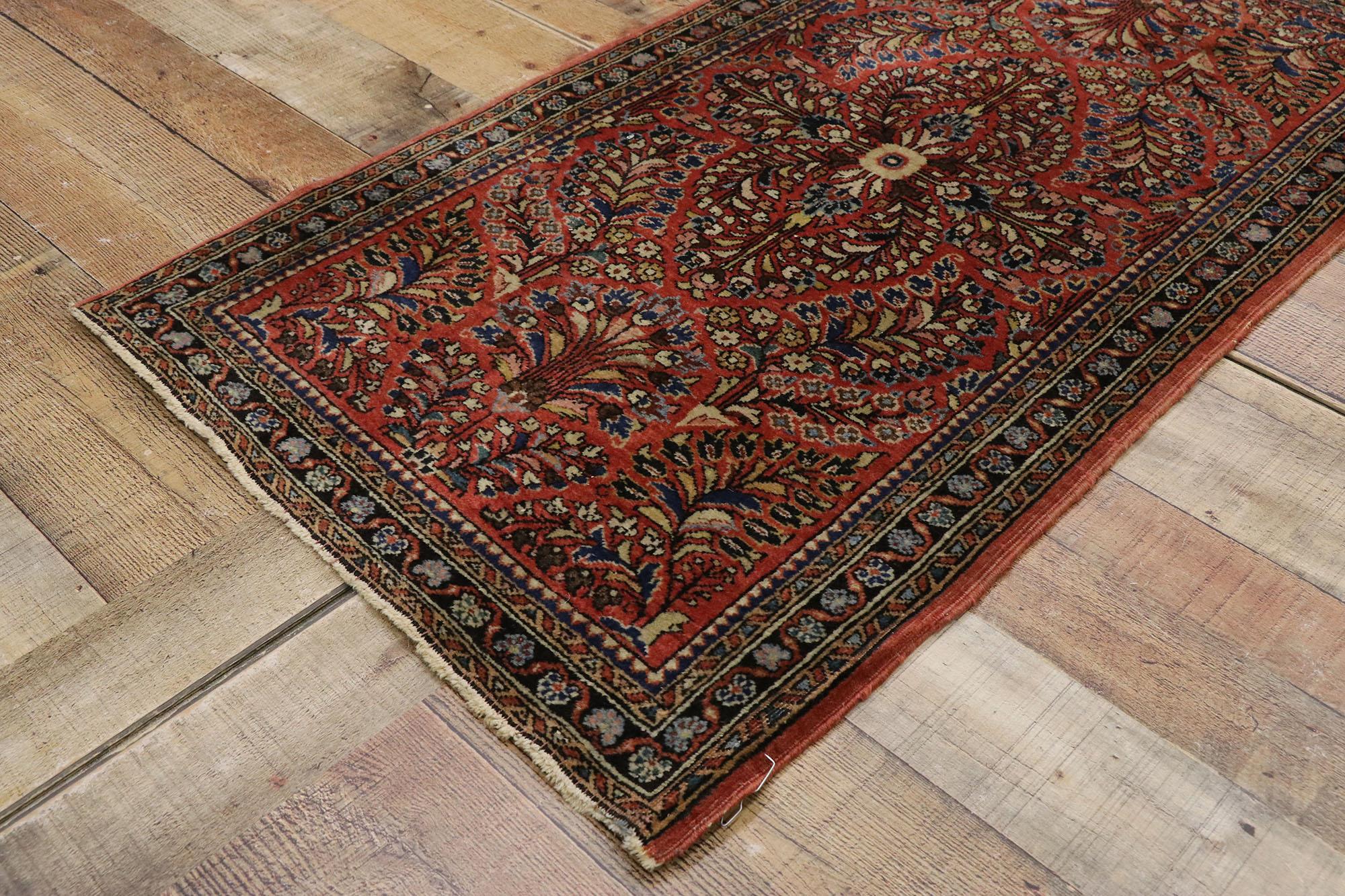 Wool Antique Persian Sarouk Accent Rug with Victorian Style For Sale