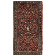Antique Persian Sarouk Accent Rug with Victorian Style