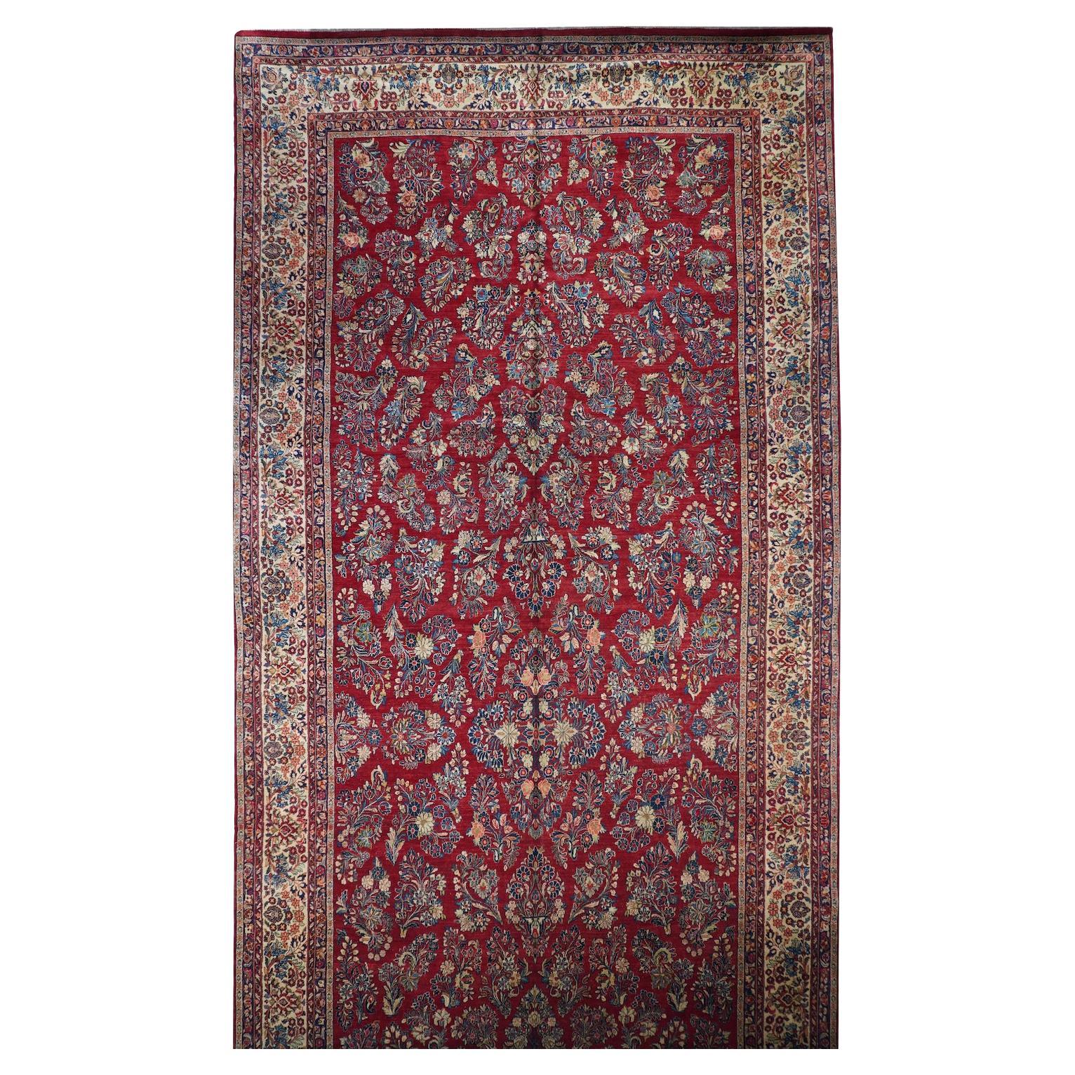 Tapis persan ancien Sarouk 10' x 23'5"