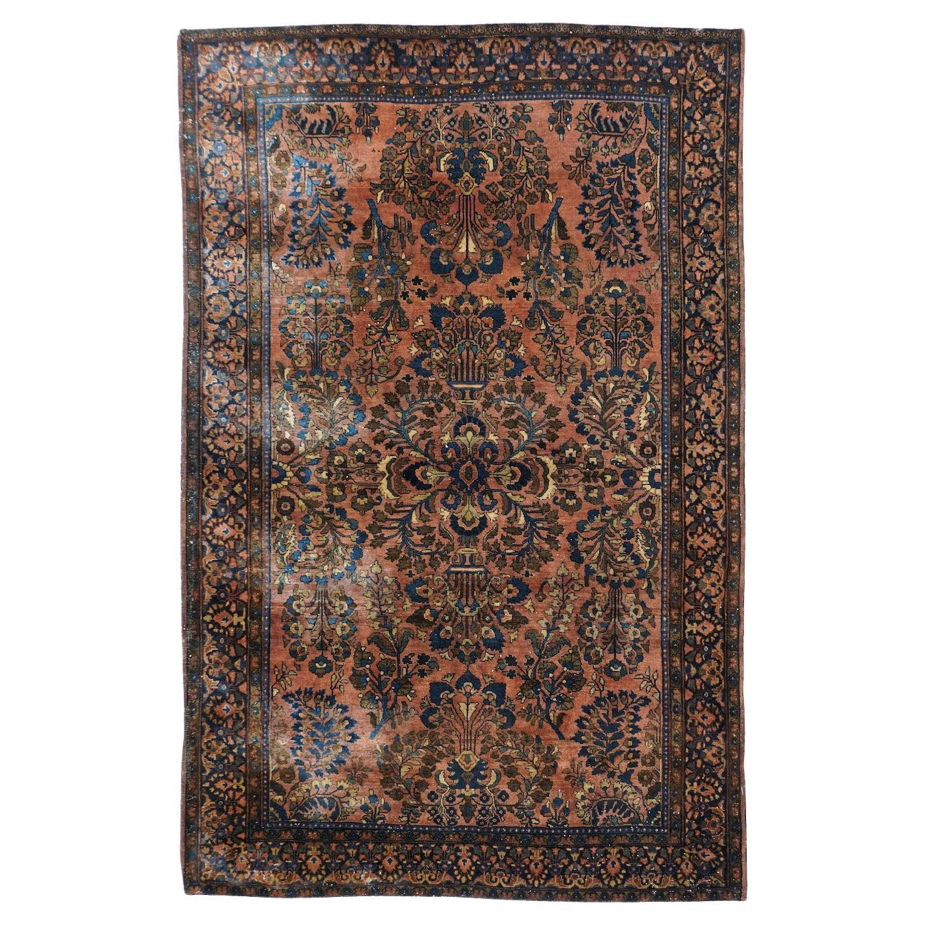 Antiker persischer Sarouk-Teppich aus Sarouk