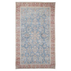 Tapis persan antique Sarouk bleu et rouille 10'3''x18'5''