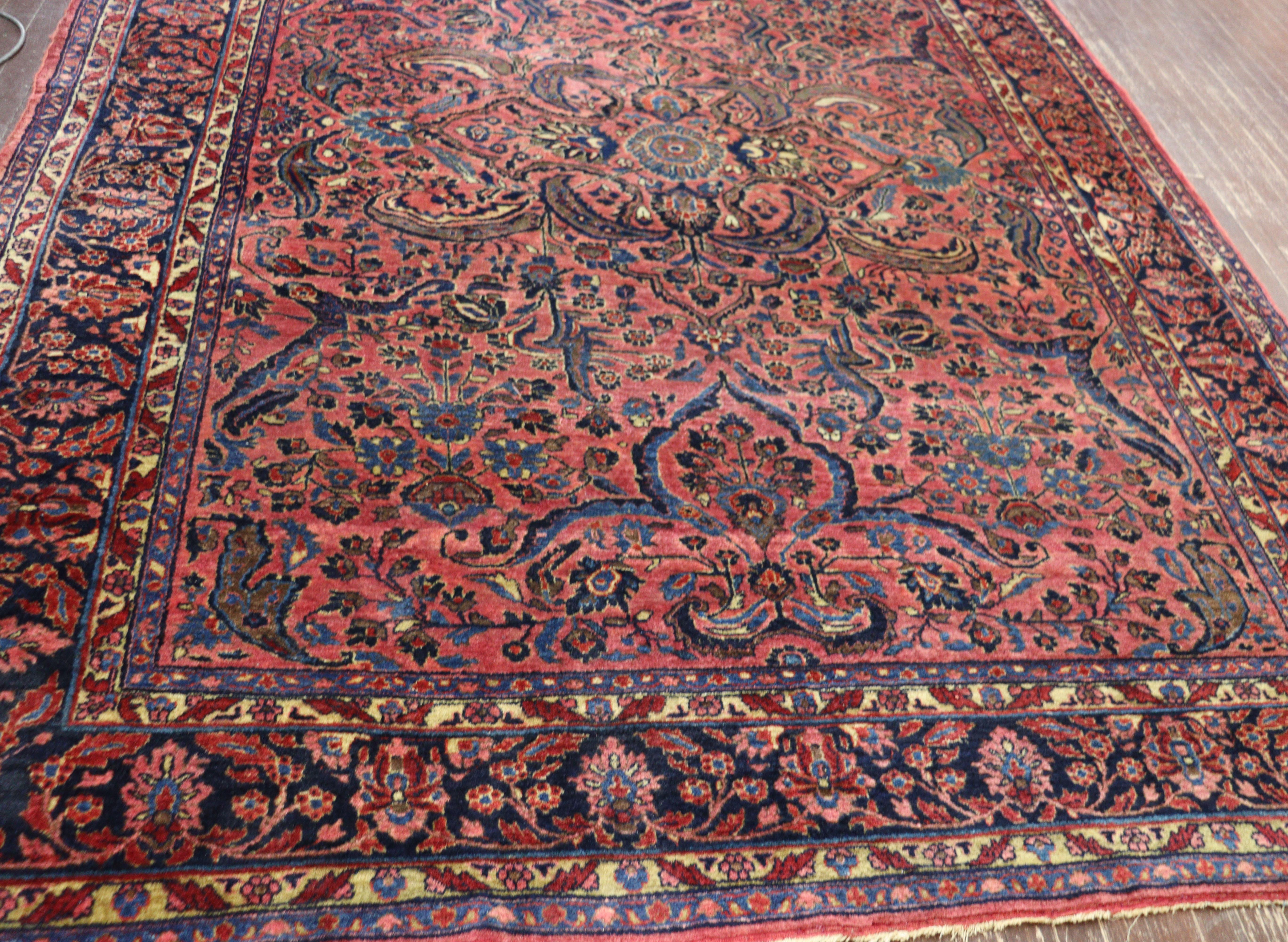 Antique Persian Sarouk Carpet, circa 1920's 7' x 10' 3