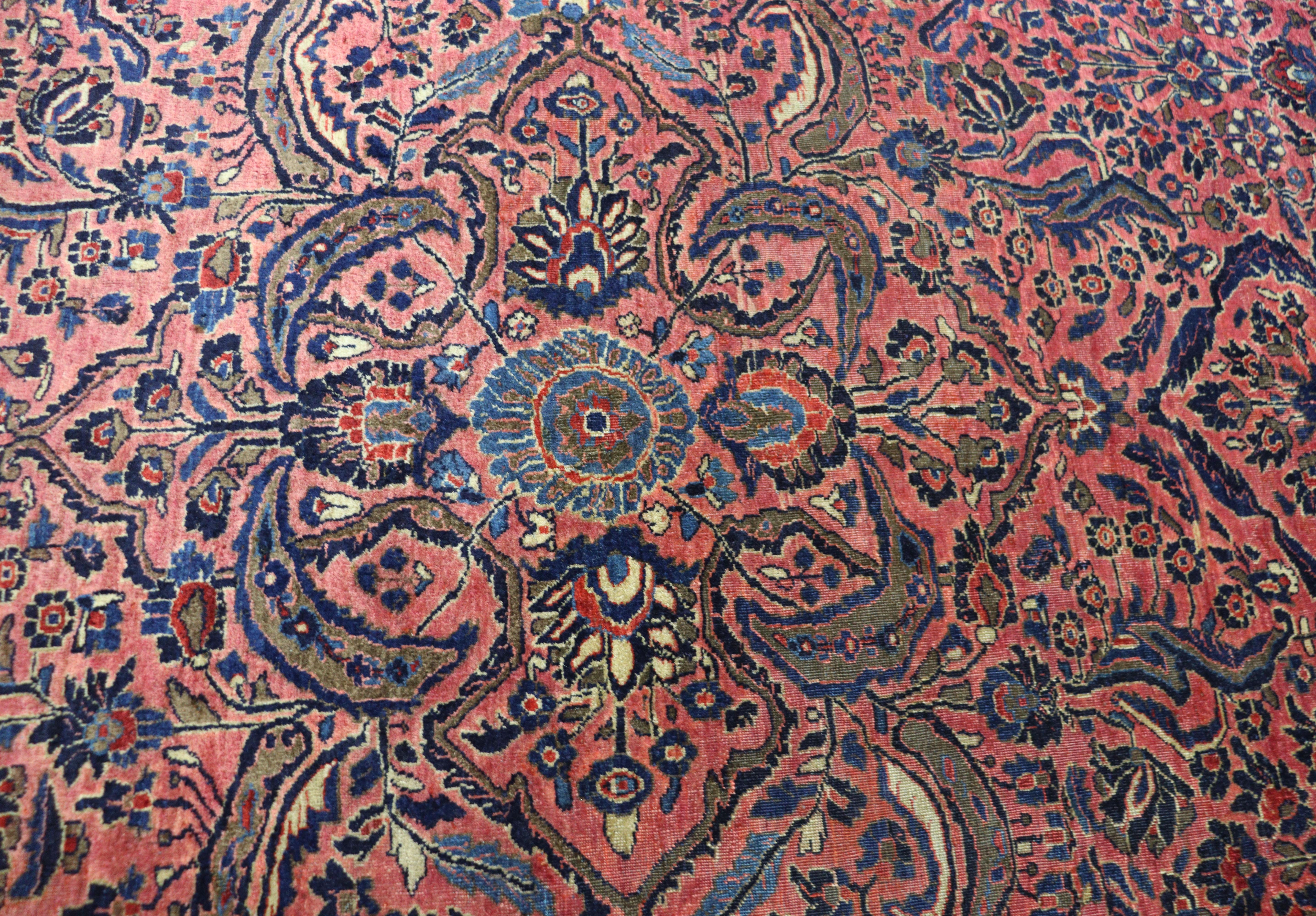 Antique Persian Sarouk Carpet, circa 1920's 7' x 10' 1